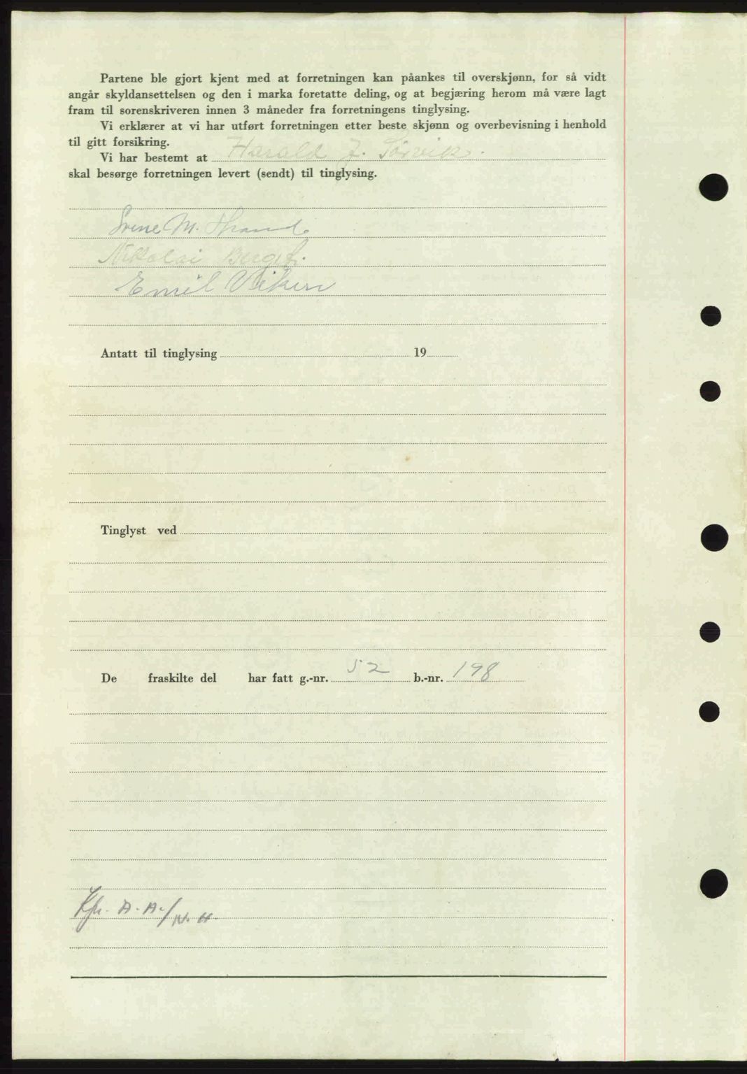 Nordmøre sorenskriveri, AV/SAT-A-4132/1/2/2Ca: Mortgage book no. A103, 1946-1947, Diary no: : 108/1947