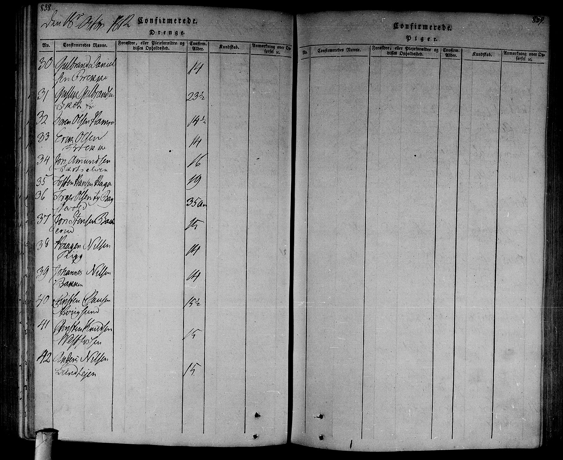 Eiker kirkebøker, AV/SAKO-A-4/F/Fa/L0010: Parish register (official) no. I 10, 1806-1815, p. 838-839