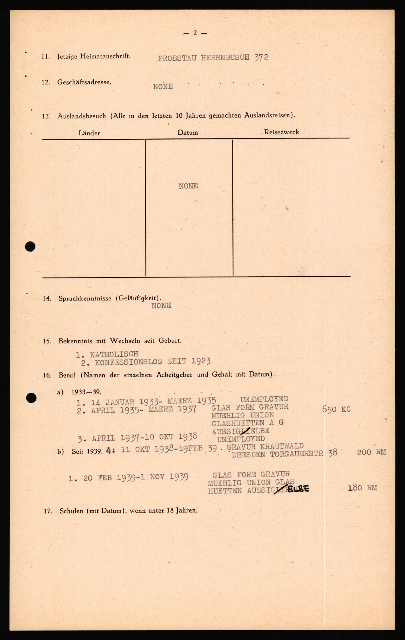 Forsvaret, Forsvarets overkommando II, RA/RAFA-3915/D/Db/L0041: CI Questionaires.  Diverse nasjonaliteter., 1945-1946, p. 206