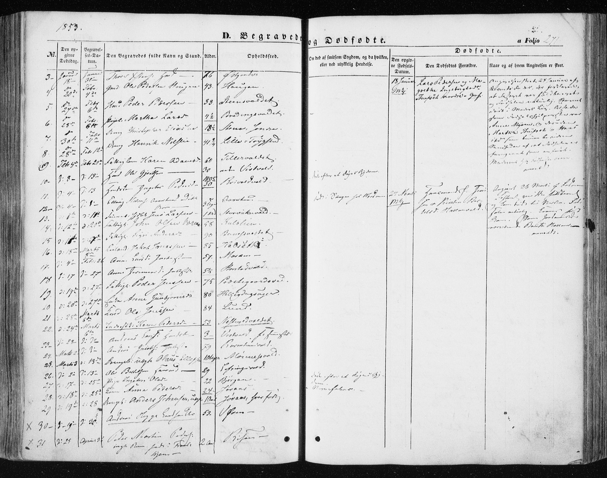 Ministerialprotokoller, klokkerbøker og fødselsregistre - Nord-Trøndelag, SAT/A-1458/723/L0240: Parish register (official) no. 723A09, 1852-1860, p. 271