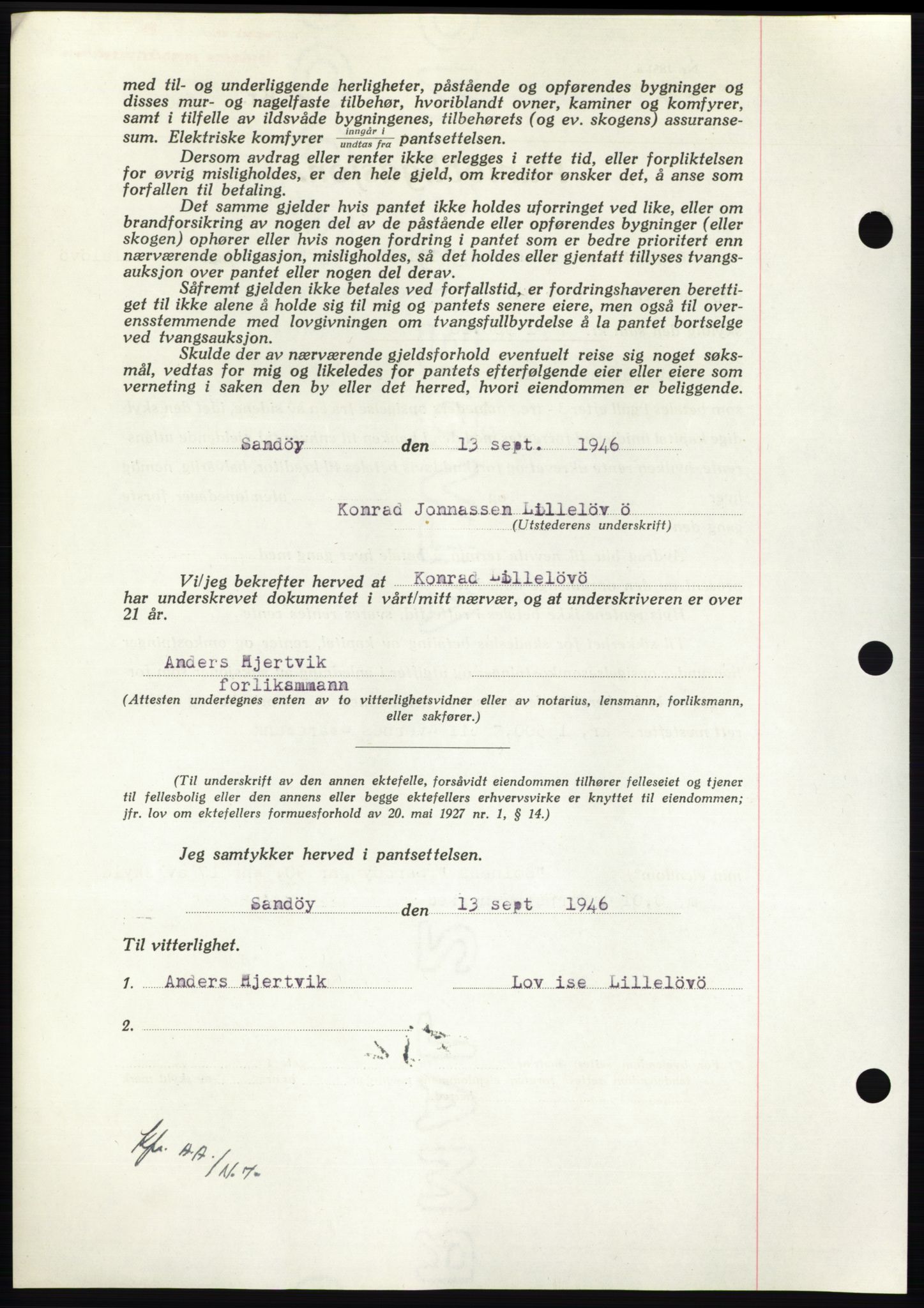 Nordmøre sorenskriveri, AV/SAT-A-4132/1/2/2Ca: Mortgage book no. B94, 1946-1946, Diary no: : 1812/1946