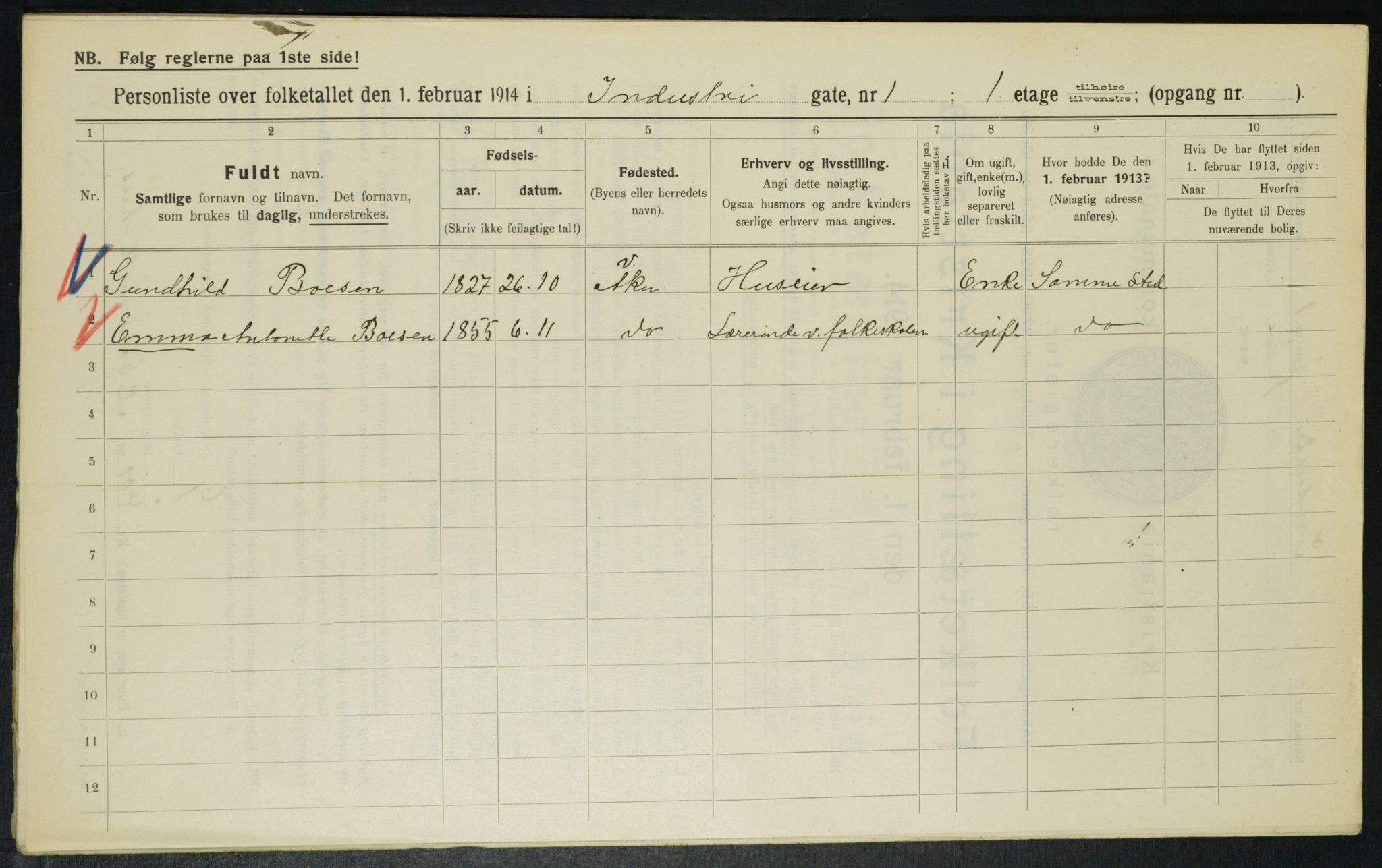 OBA, Municipal Census 1914 for Kristiania, 1914, p. 43209