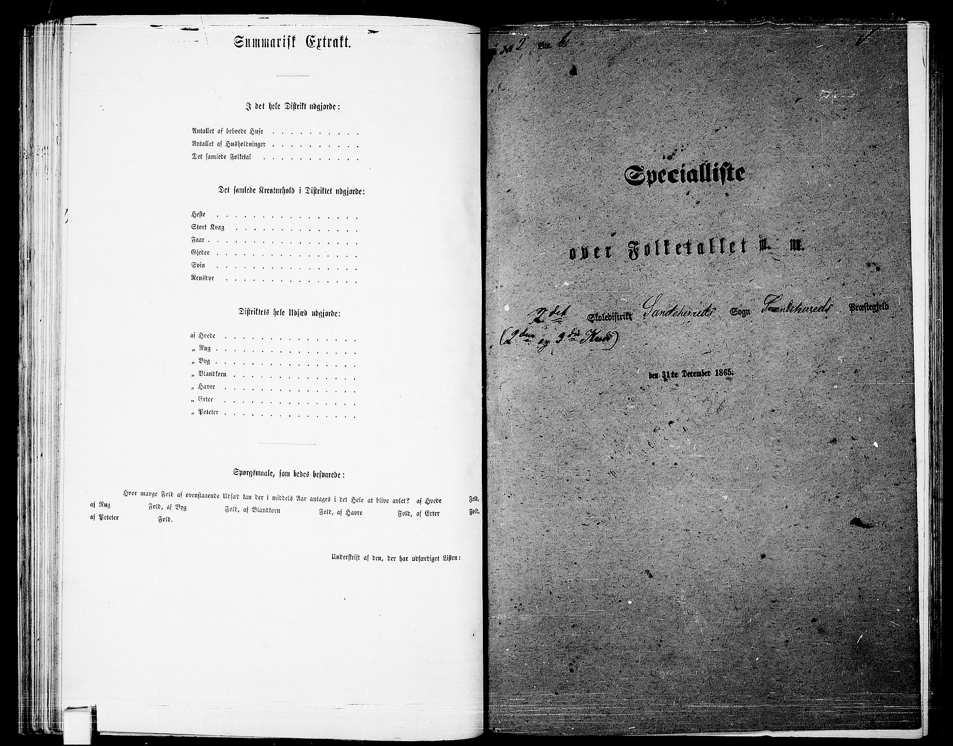 RA, 1865 census for Sandeherred/Sandeherred, 1865, p. 63