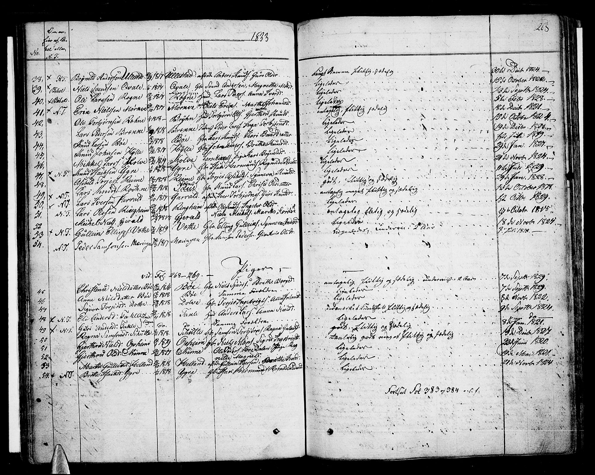 Voss sokneprestembete, AV/SAB-A-79001/H/Haa: Parish register (official) no. A 12, 1823-1837, p. 268