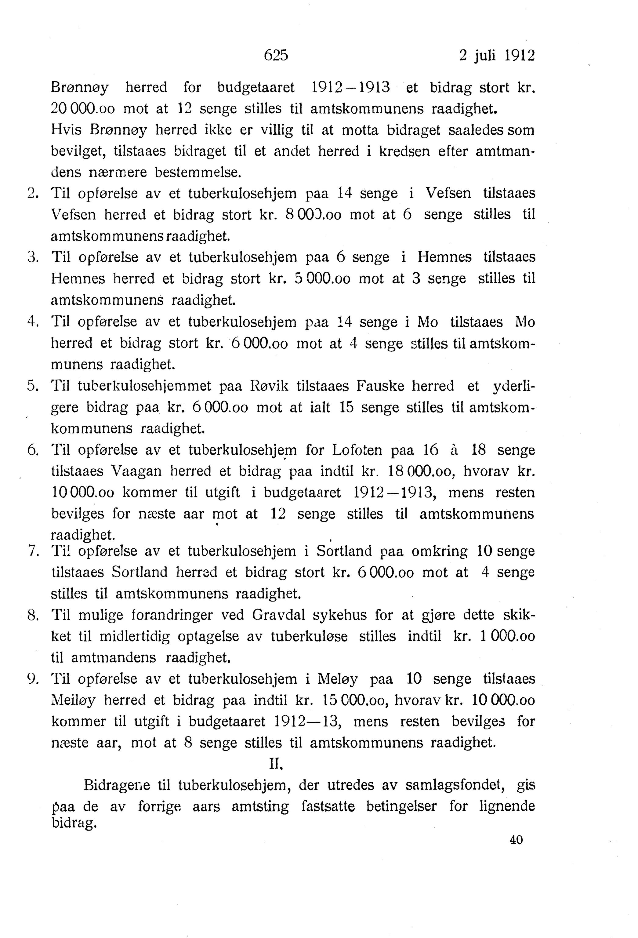 Nordland Fylkeskommune. Fylkestinget, AIN/NFK-17/176/A/Ac/L0035: Fylkestingsforhandlinger 1912, 1912