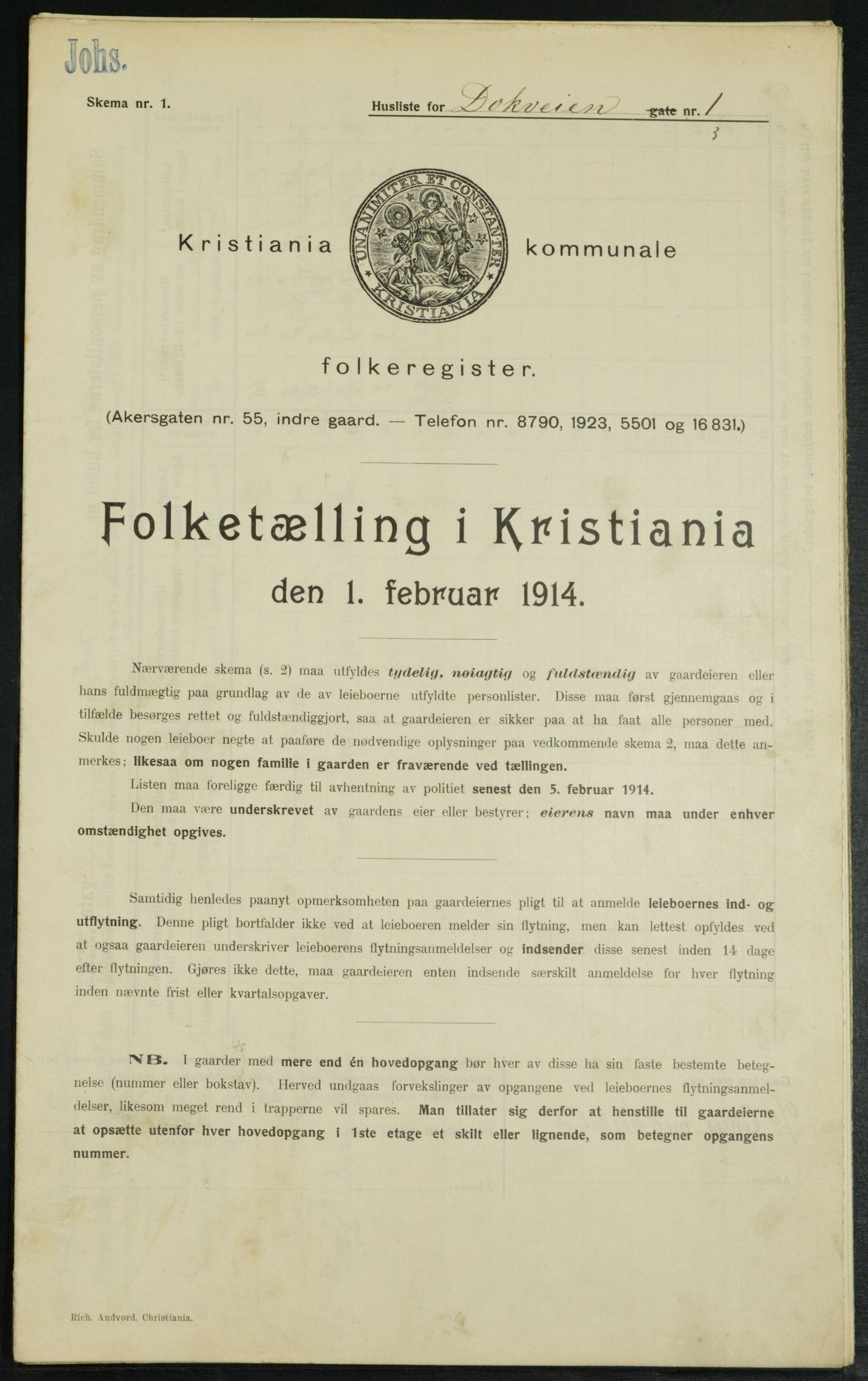 OBA, Municipal Census 1914 for Kristiania, 1914, p. 15976