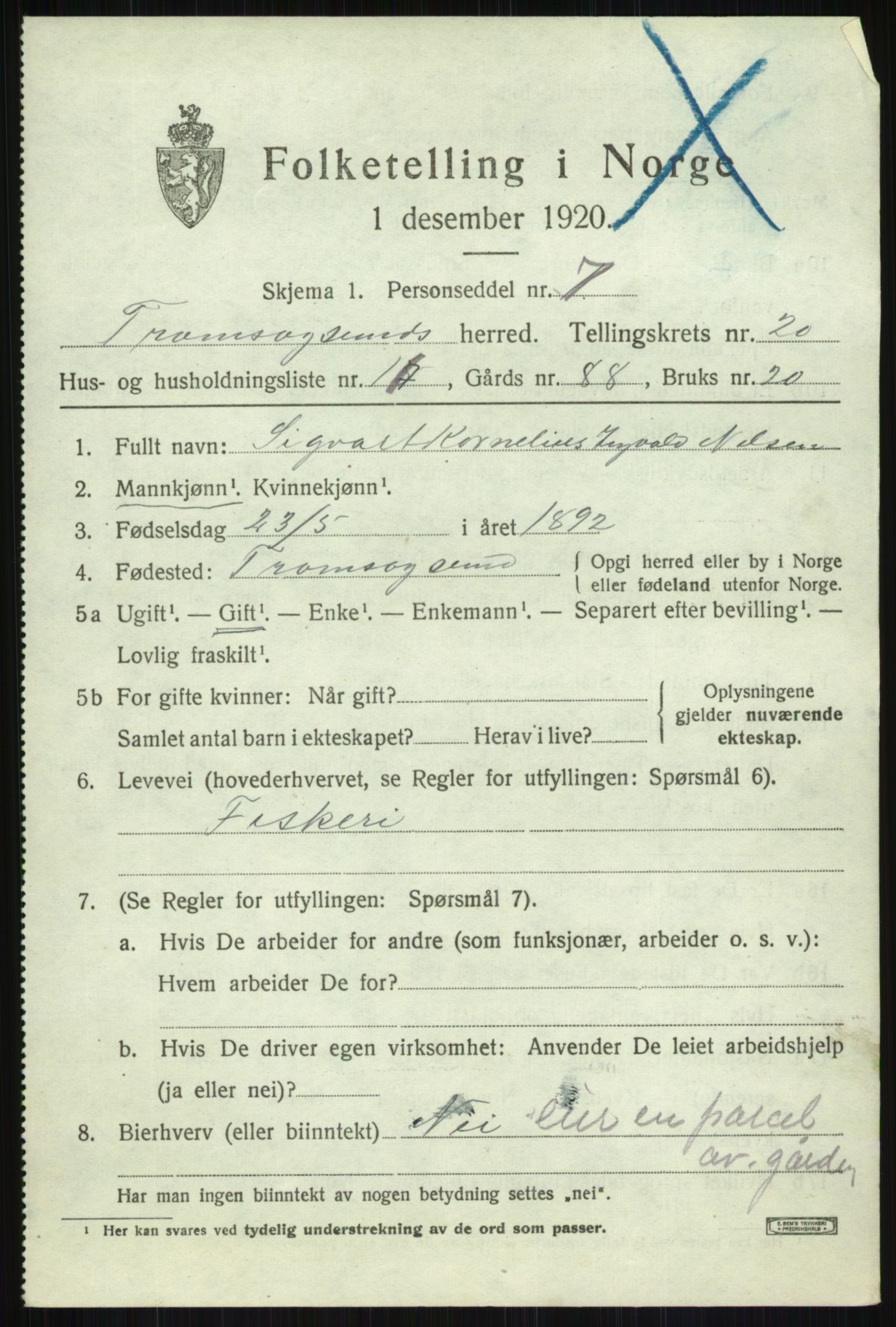 SATØ, 1920 census for Tromsøysund, 1920, p. 10722