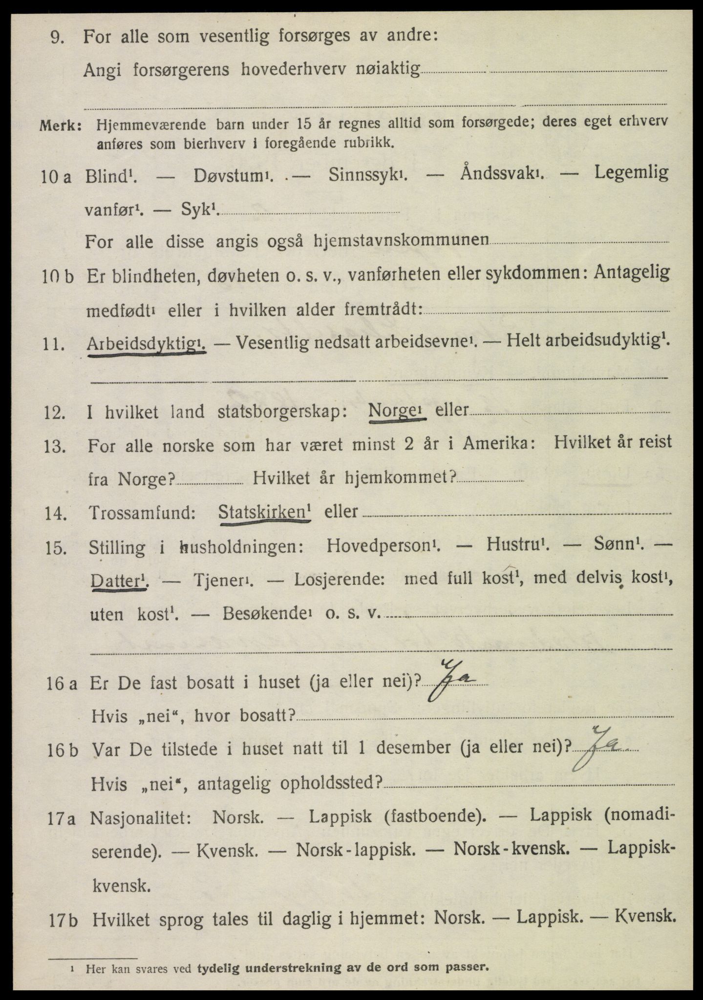 SAT, 1920 census for Vefsn, 1920, p. 11690