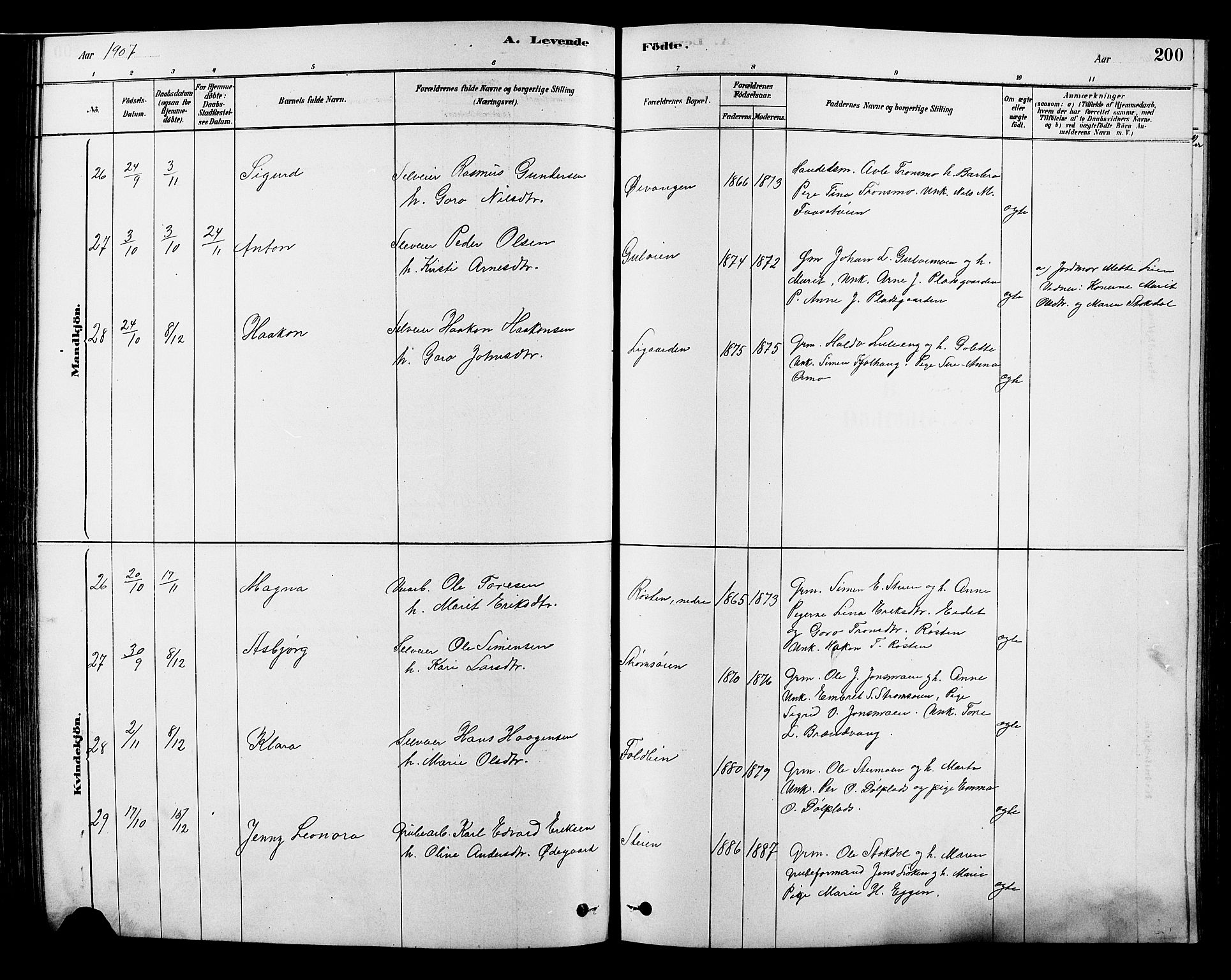 Alvdal prestekontor, SAH/PREST-060/H/Ha/Hab/L0003: Parish register (copy) no. 3, 1878-1907, p. 200