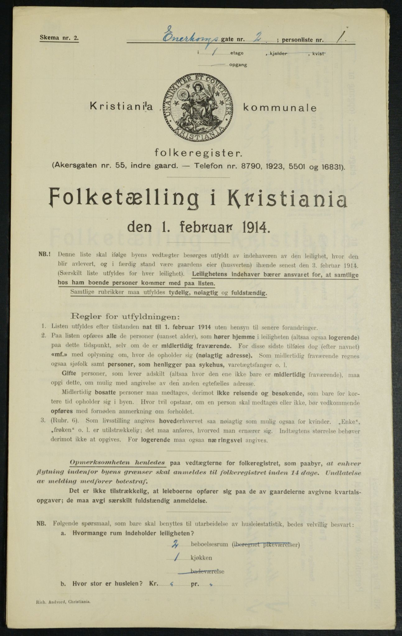 OBA, Municipal Census 1914 for Kristiania, 1914, p. 21674