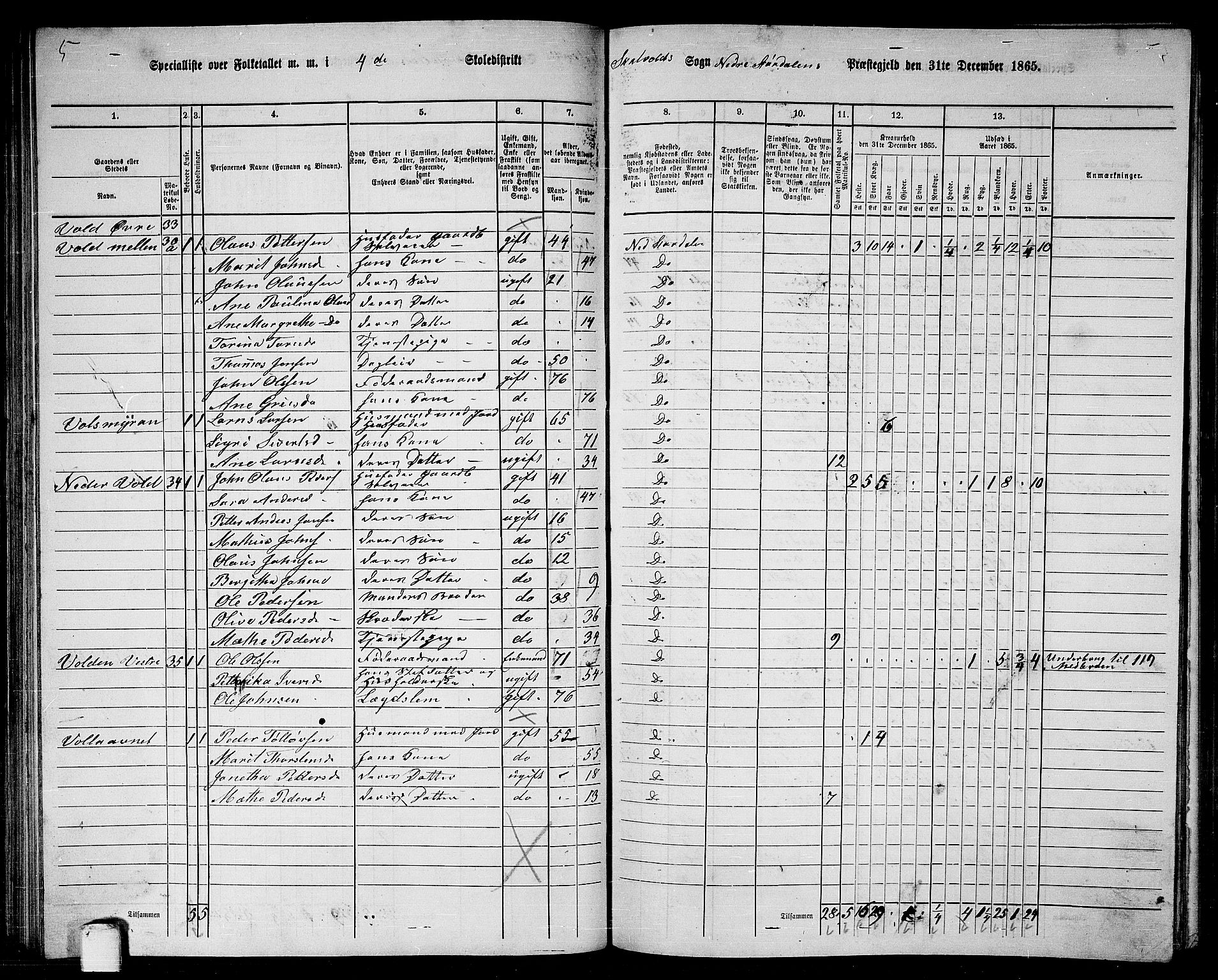 RA, 1865 census for Nedre Stjørdal, 1865, p. 74