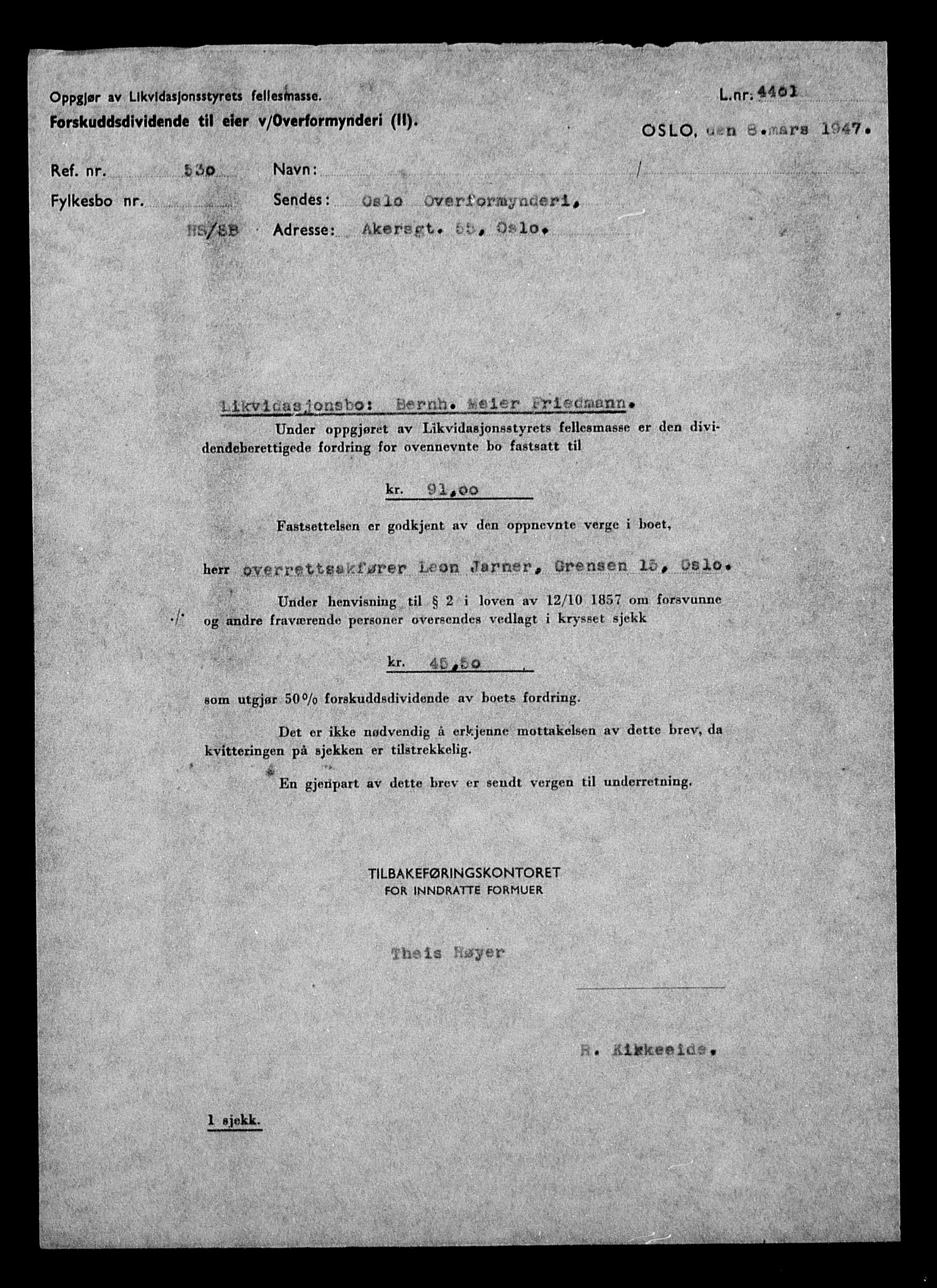 Justisdepartementet, Tilbakeføringskontoret for inndratte formuer, RA/S-1564/H/Hc/Hcc/L0936: --, 1945-1947, p. 605