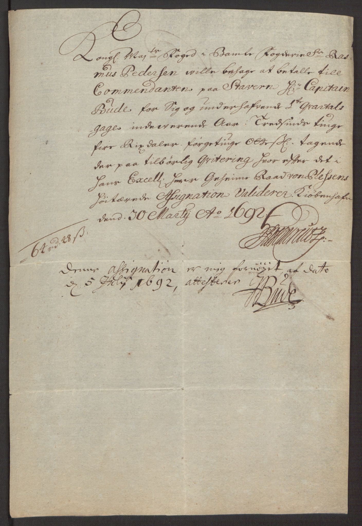 Rentekammeret inntil 1814, Reviderte regnskaper, Fogderegnskap, AV/RA-EA-4092/R34/L2052: Fogderegnskap Bamble, 1692-1693, p. 249