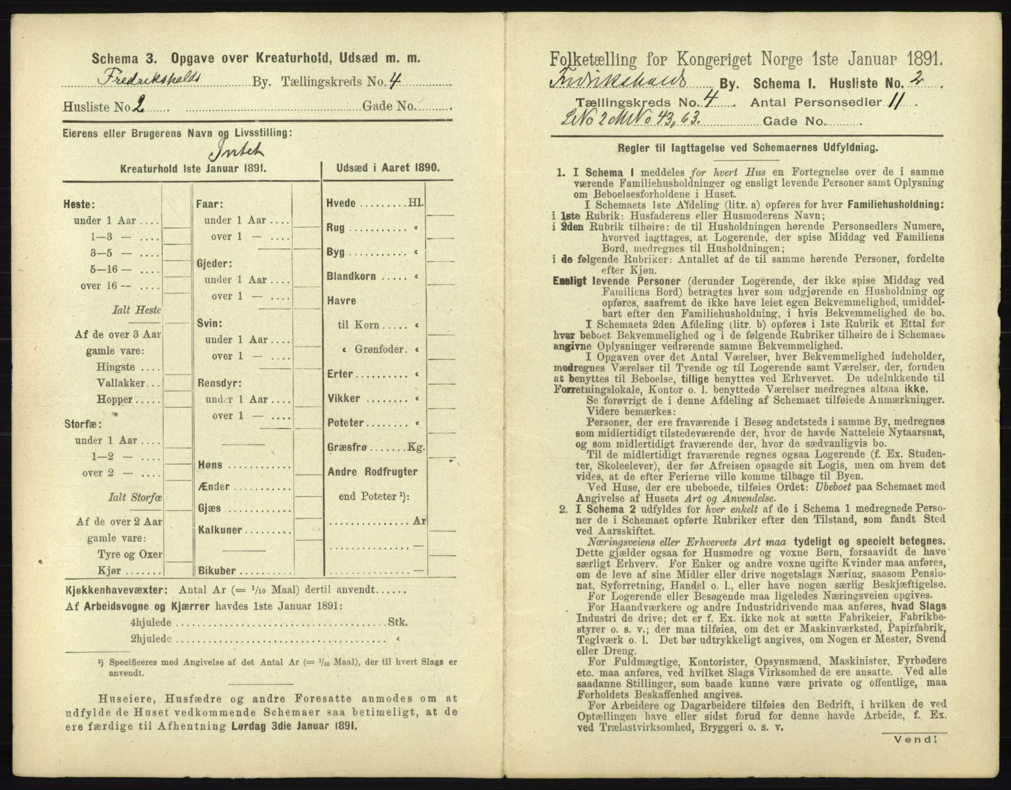 RA, 1891 census for 0101 Fredrikshald, 1891, p. 360