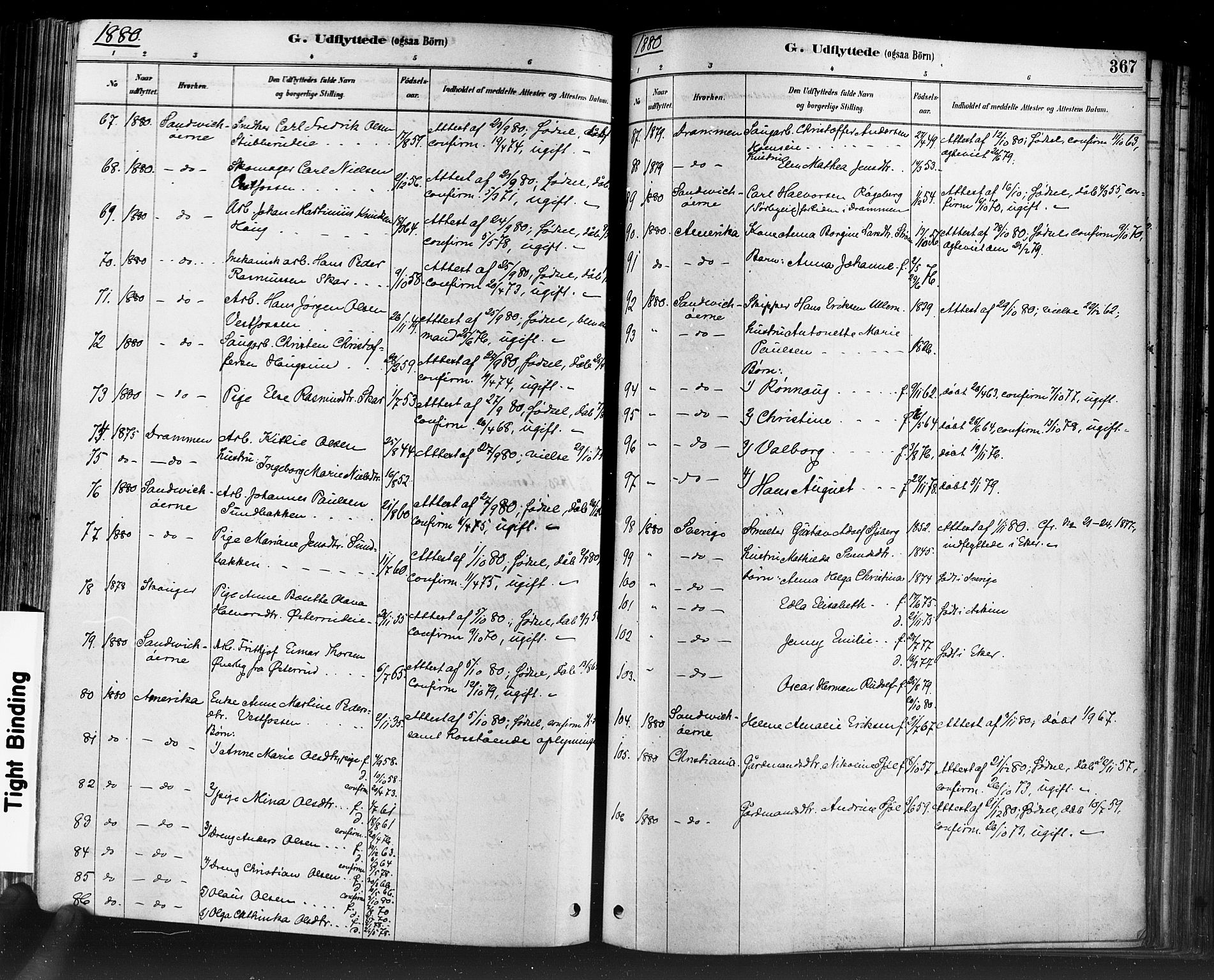 Eiker kirkebøker, AV/SAKO-A-4/F/Fb/L0001: Parish register (official) no. II 1, 1878-1888, p. 367