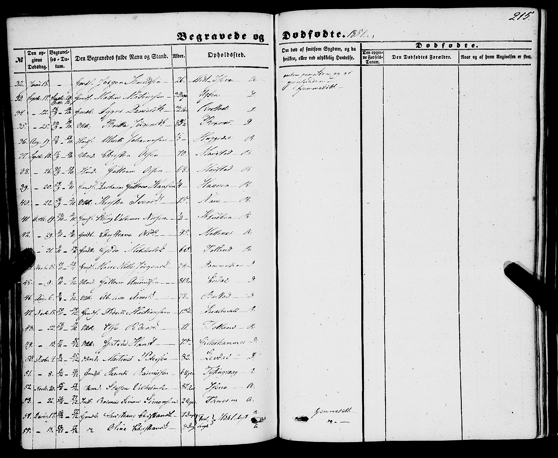 Davik sokneprestembete, AV/SAB-A-79701/H/Haa/Haaa/L0005: Parish register (official) no. A 5, 1850-1866, p. 215