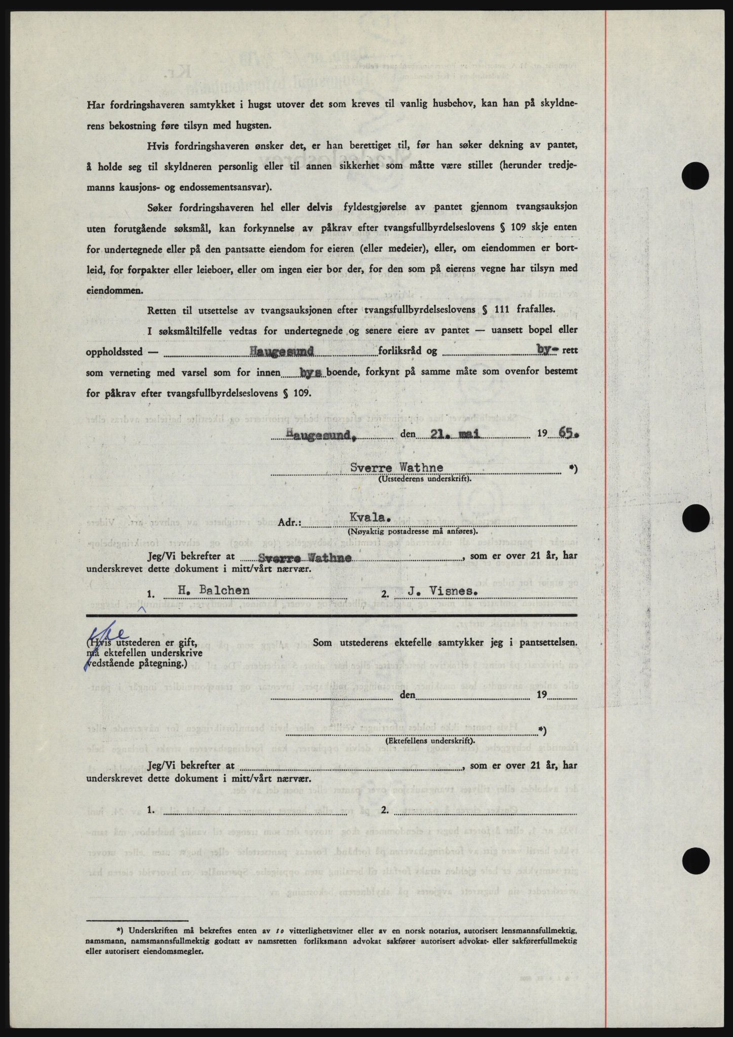 Haugesund tingrett, SAST/A-101415/01/II/IIC/L0053: Mortgage book no. B 53, 1965-1965, Diary no: : 1230/1965