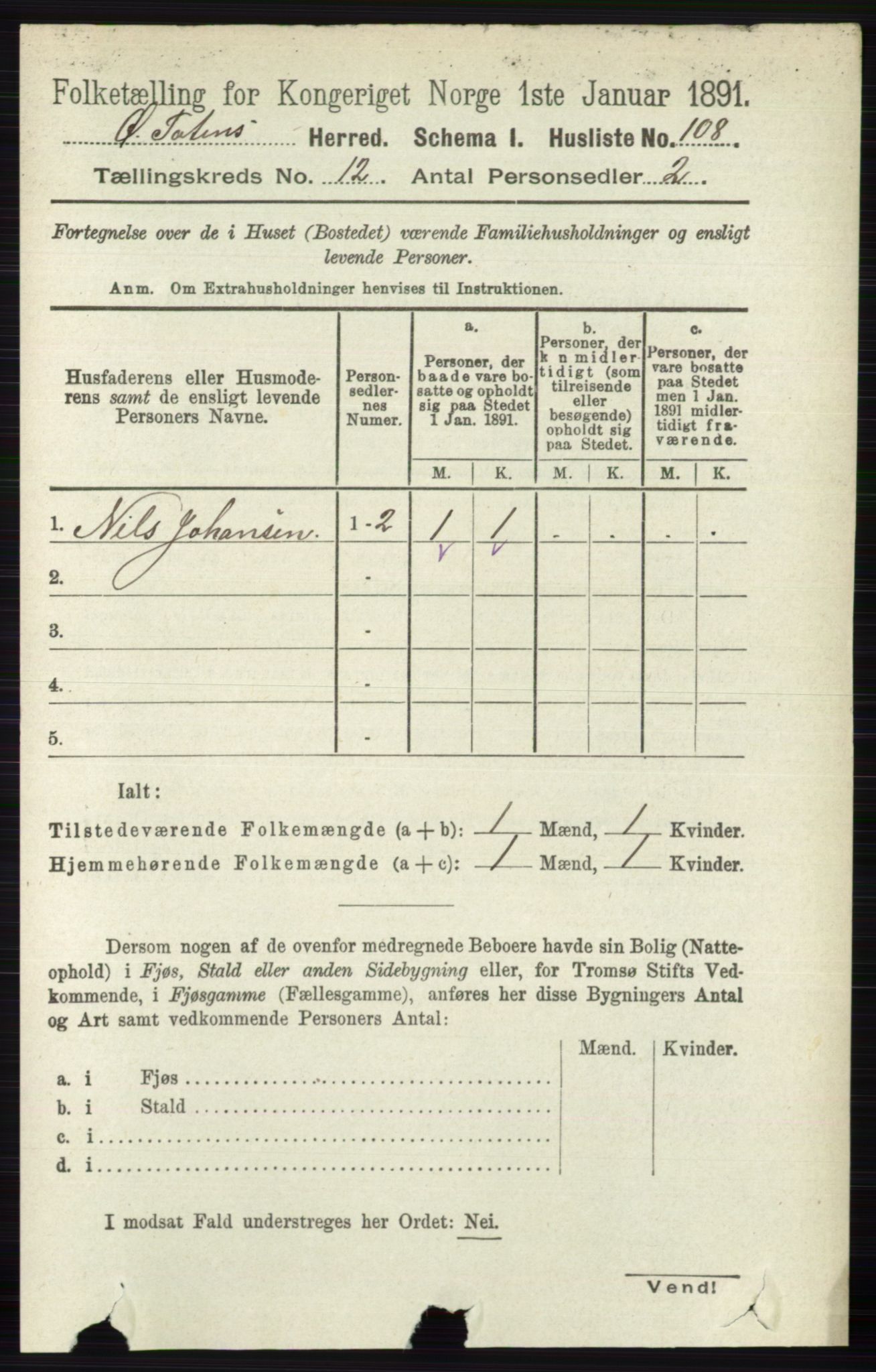 RA, 1891 census for 0528 Østre Toten, 1891, p. 7761