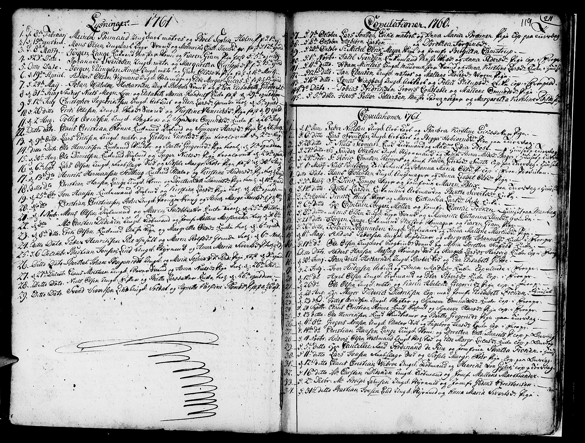 Nykirken Sokneprestembete, AV/SAB-A-77101/H/Haa/L0007: Parish register (official) no. A 7, 1719-1781, p. 119