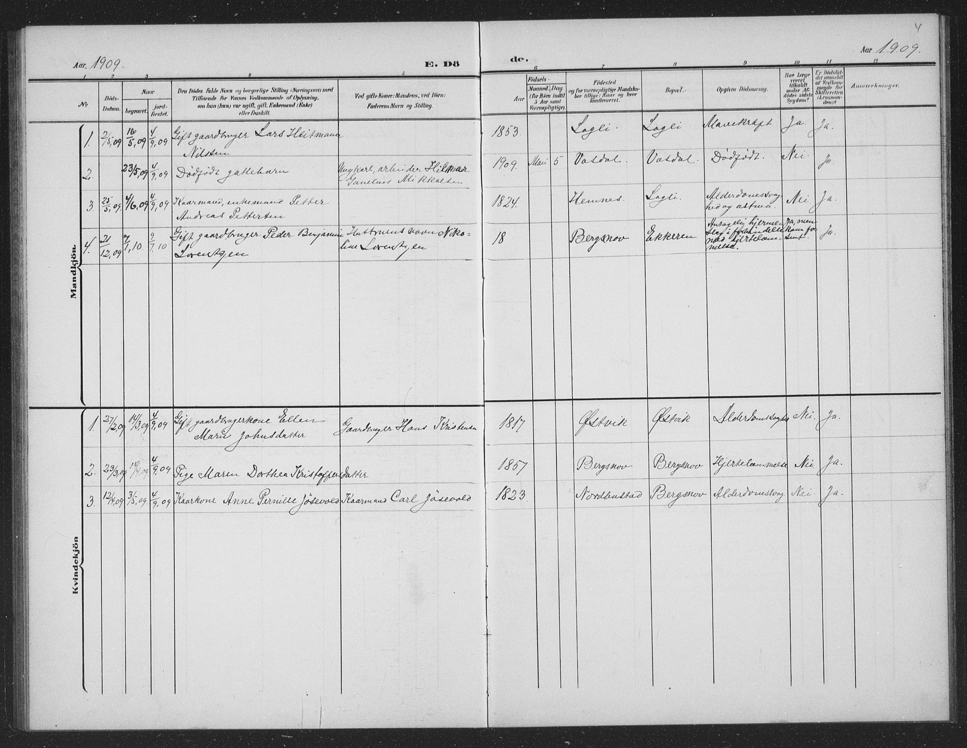 Ministerialprotokoller, klokkerbøker og fødselsregistre - Nordland, AV/SAT-A-1459/833/L0502: Parish register (copy) no. 833C01, 1906-1934, p. 4