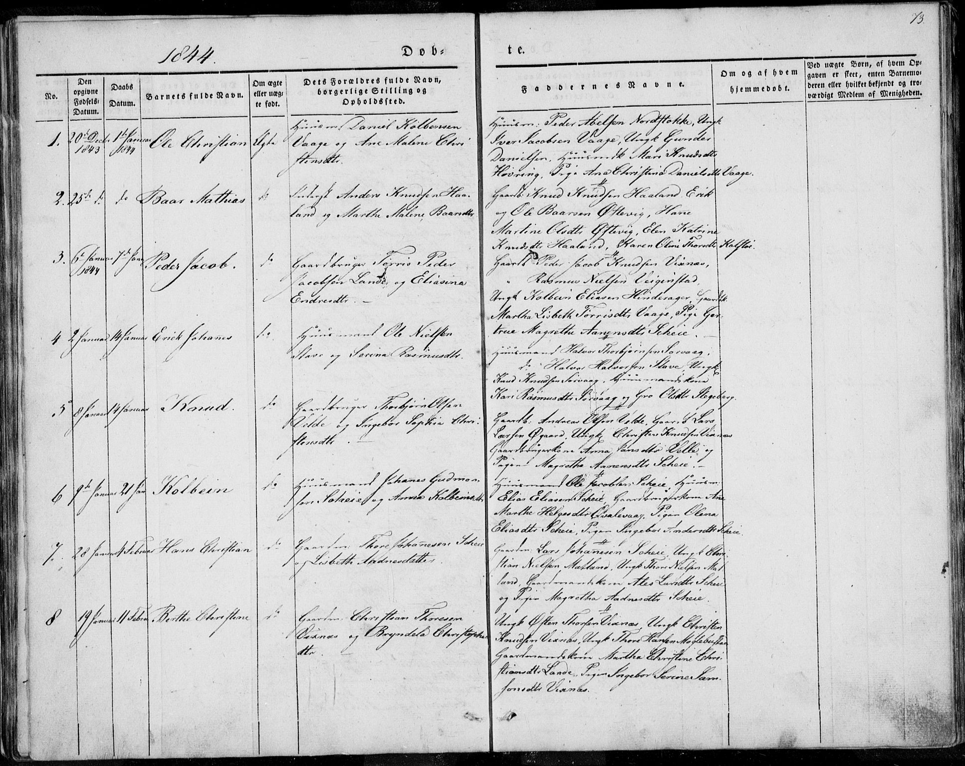 Avaldsnes sokneprestkontor, SAST/A -101851/H/Ha/Haa/L0006: Parish register (official) no. A 6, 1839-1847, p. 73