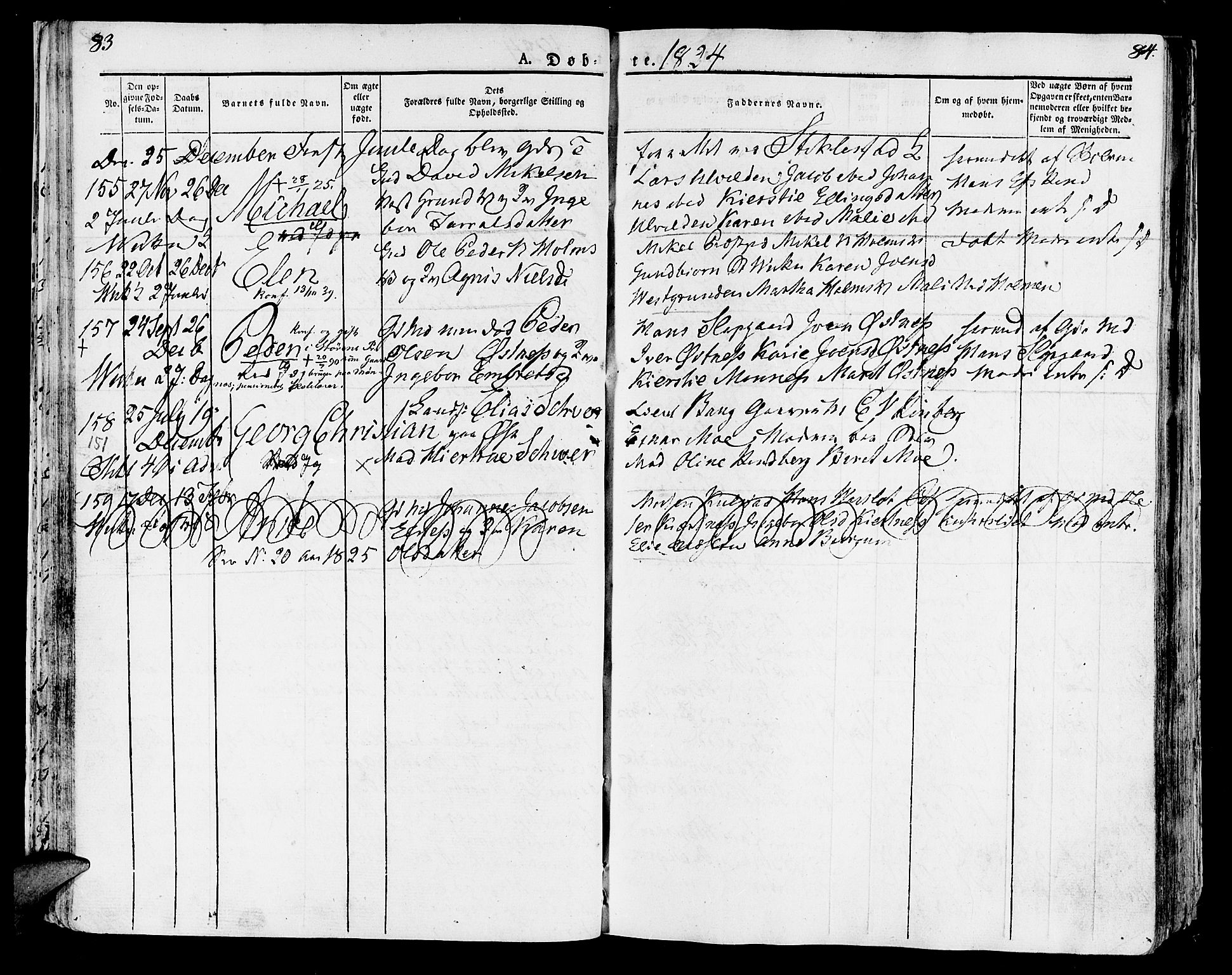 Ministerialprotokoller, klokkerbøker og fødselsregistre - Nord-Trøndelag, SAT/A-1458/723/L0237: Parish register (official) no. 723A06, 1822-1830, p. 83-84