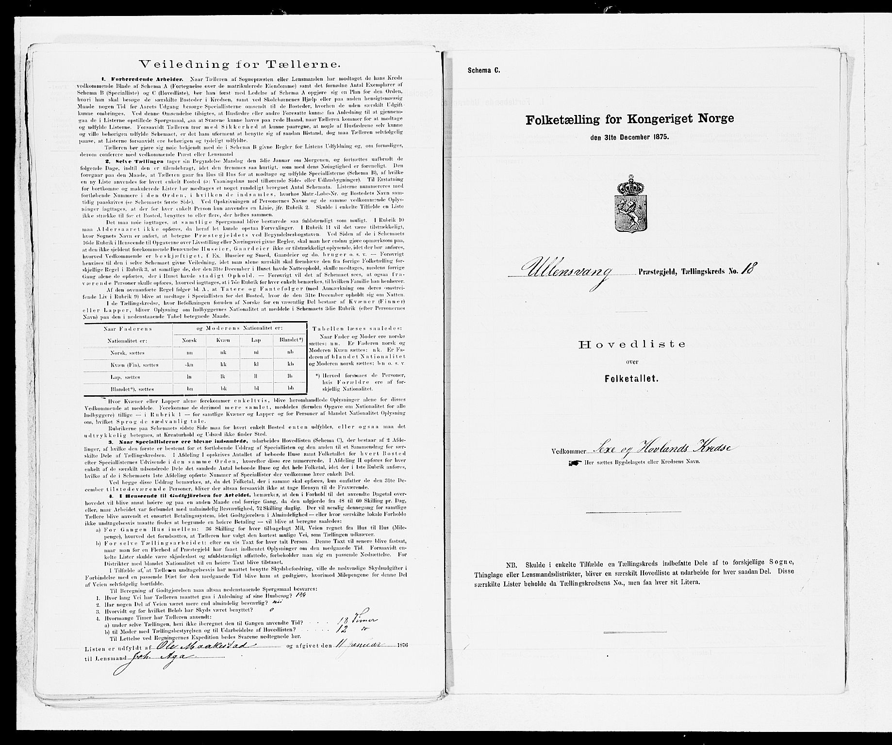 SAB, 1875 census for 1230P Ullensvang, 1875, p. 42