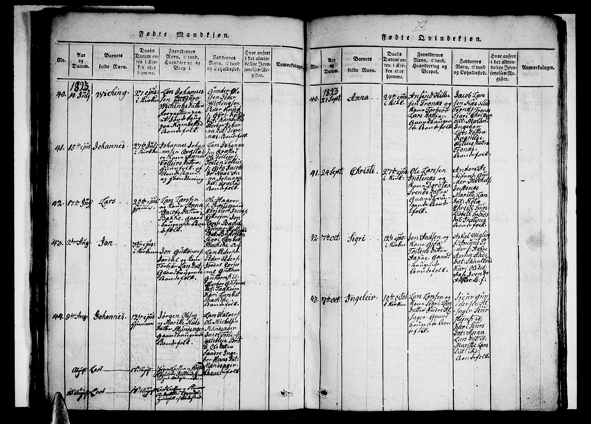 Ullensvang sokneprestembete, AV/SAB-A-78701/H/Hab: Parish register (copy) no. A 3, 1817-1825, p. 72