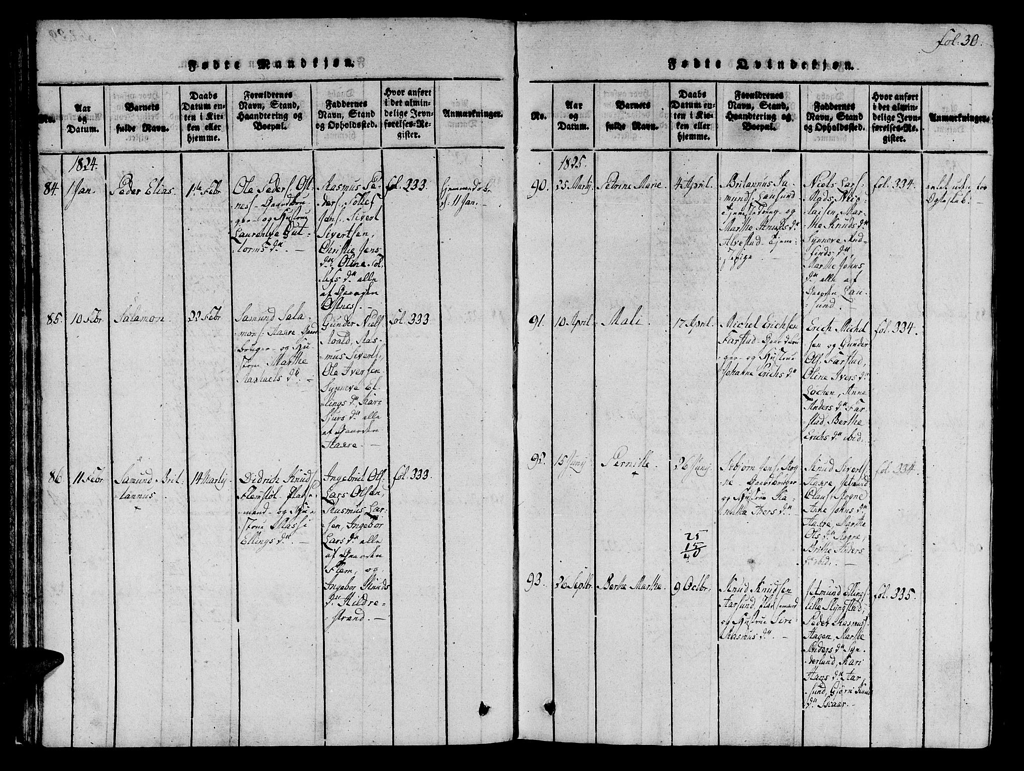 Ministerialprotokoller, klokkerbøker og fødselsregistre - Møre og Romsdal, SAT/A-1454/536/L0495: Parish register (official) no. 536A04, 1818-1847, p. 30