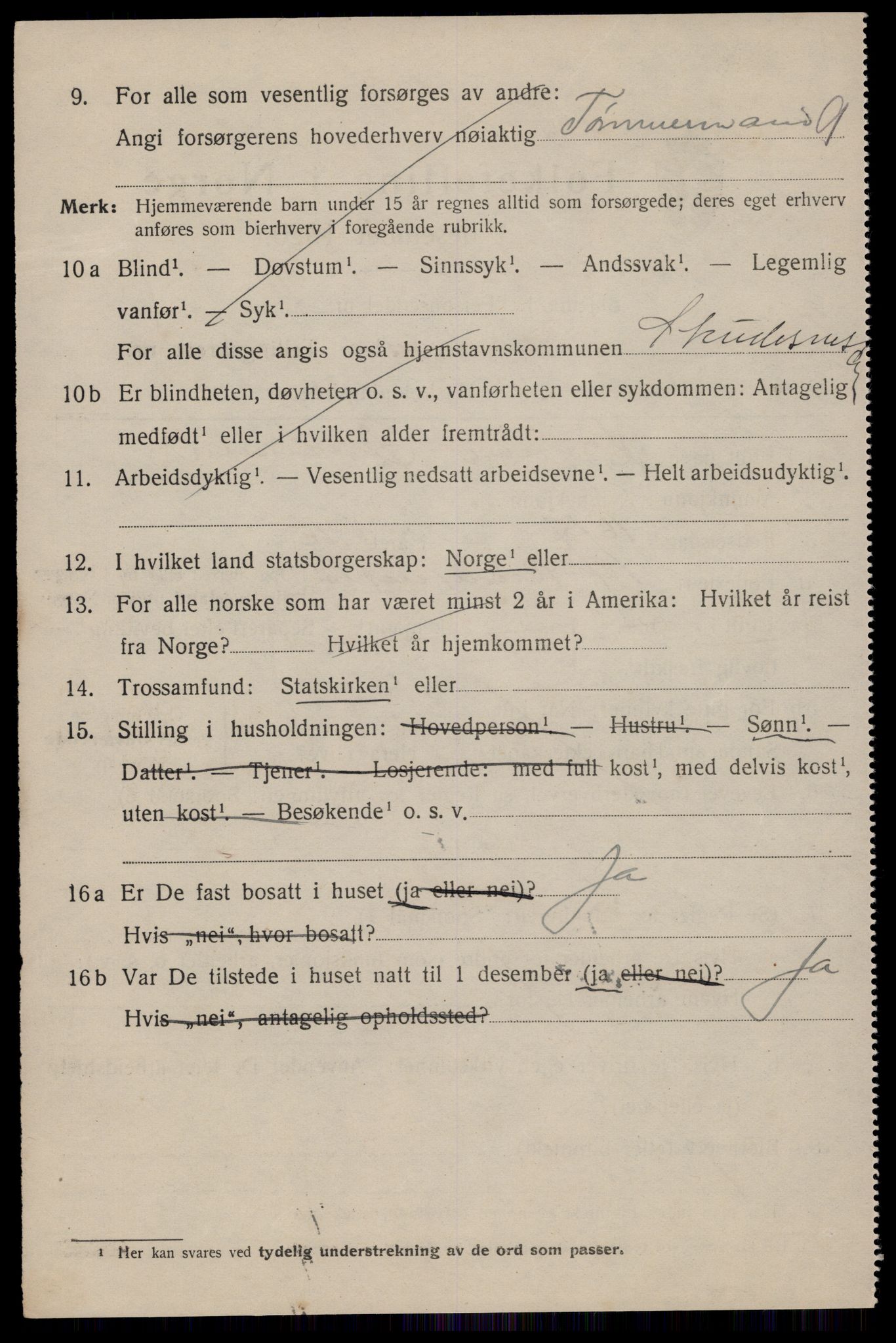 SAST, 1920 census for Skudeneshavn, 1920, p. 1399