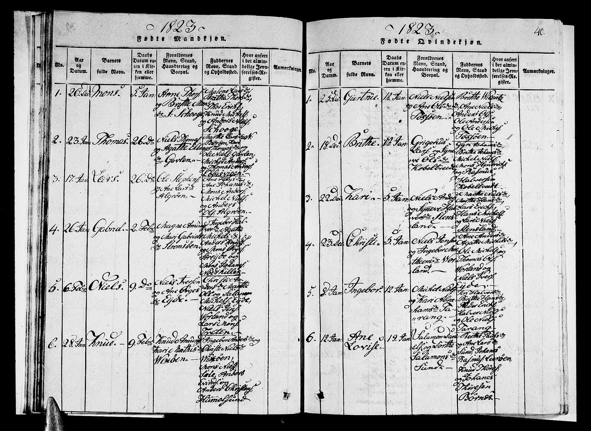 Sund sokneprestembete, SAB/A-99930: Parish register (copy) no. A 1, 1816-1827, p. 40