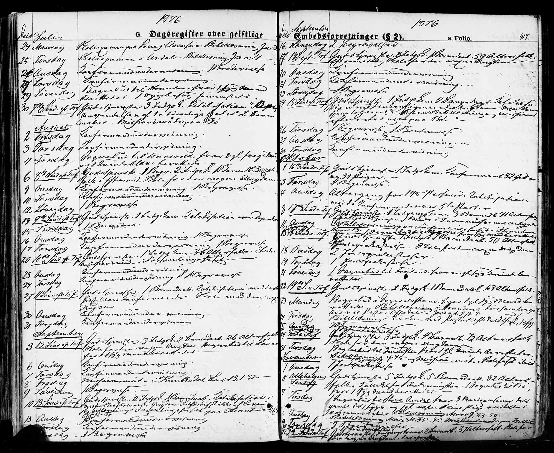 Sokndal sokneprestkontor, SAST/A-101808: Parish register (official) no. A 10, 1874-1886, p. 417