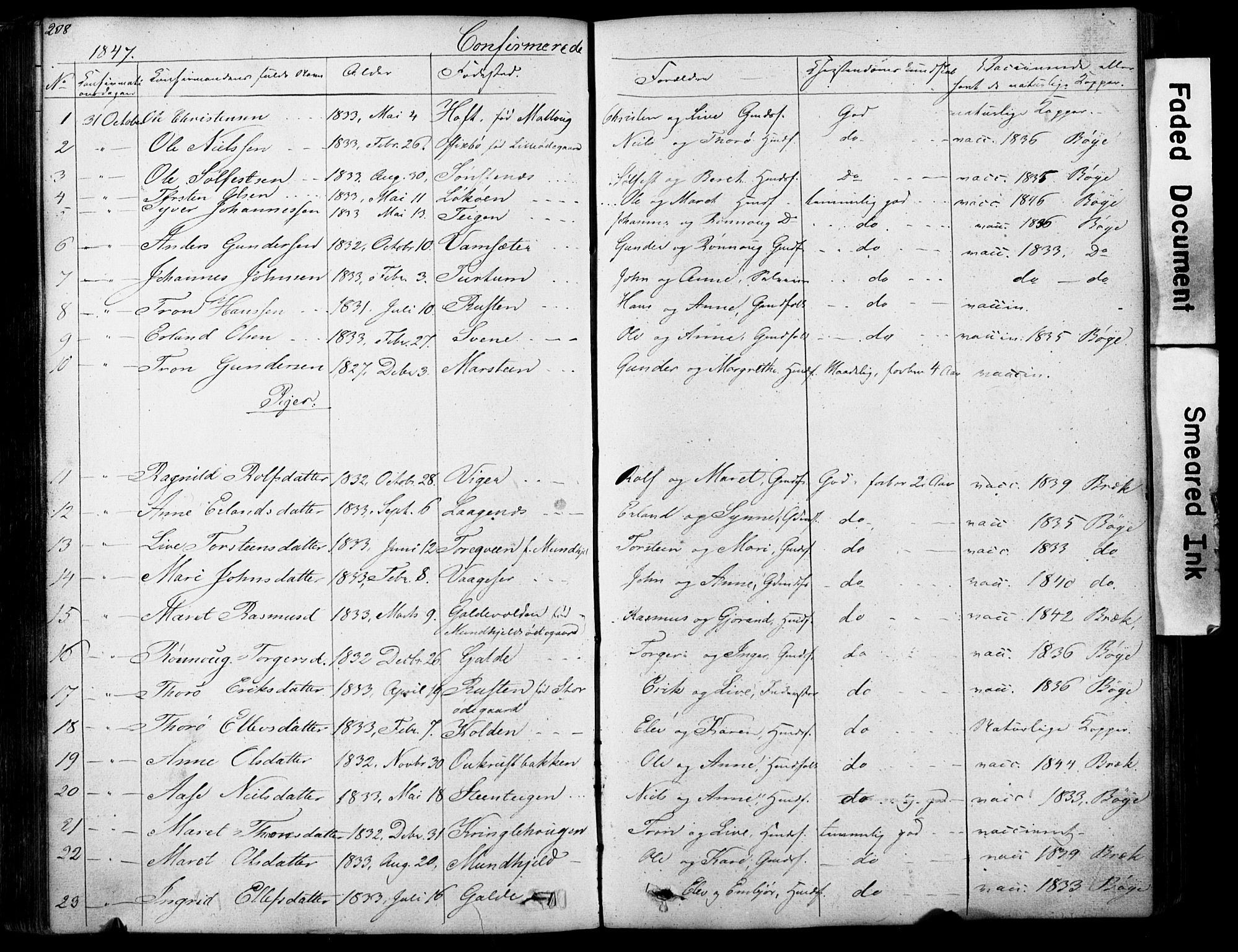 Lom prestekontor, SAH/PREST-070/L/L0012: Parish register (copy) no. 12, 1845-1873, p. 208-209