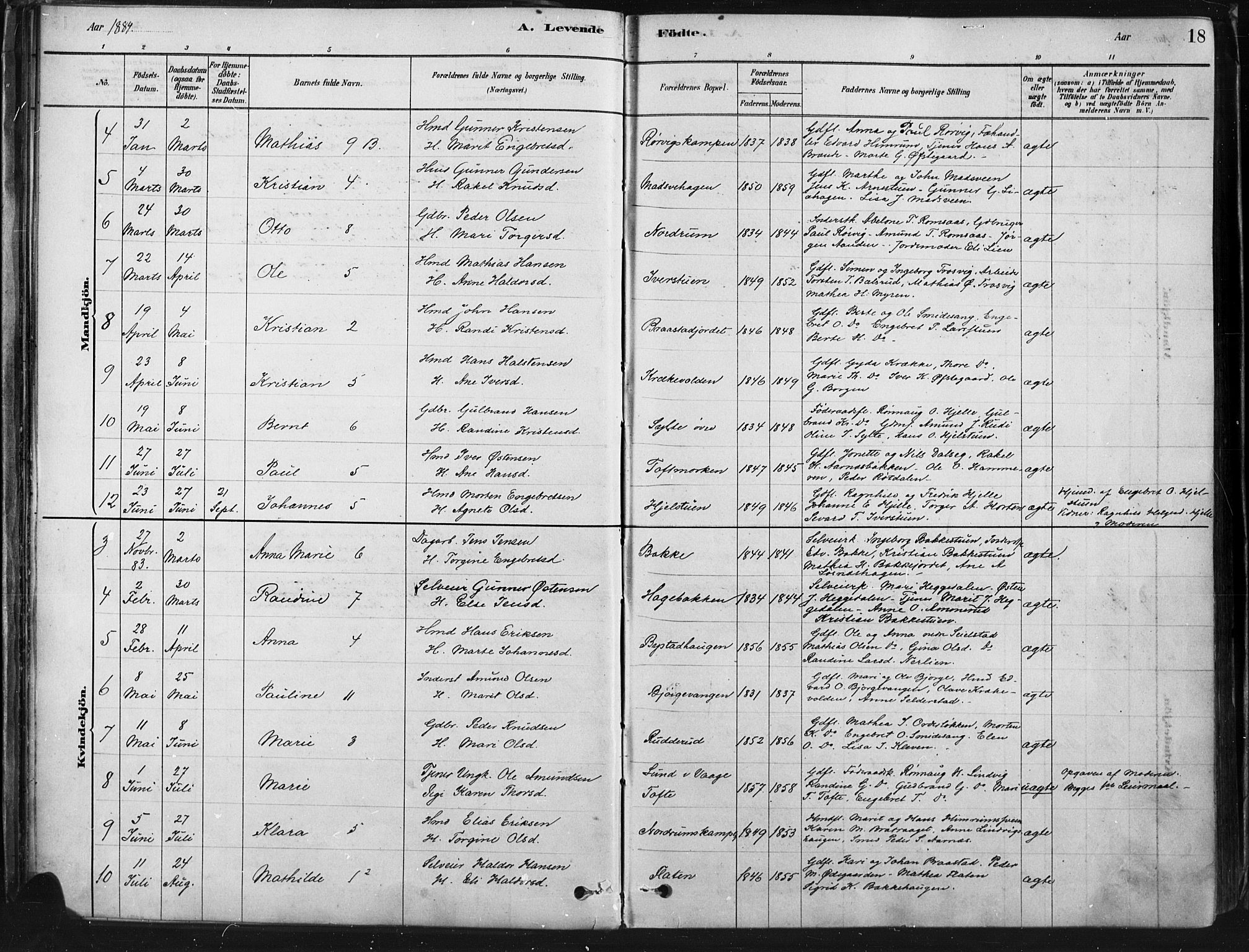 Ringebu prestekontor, SAH/PREST-082/H/Ha/Haa/L0009: Parish register (official) no. 9, 1878-1898, p. 18