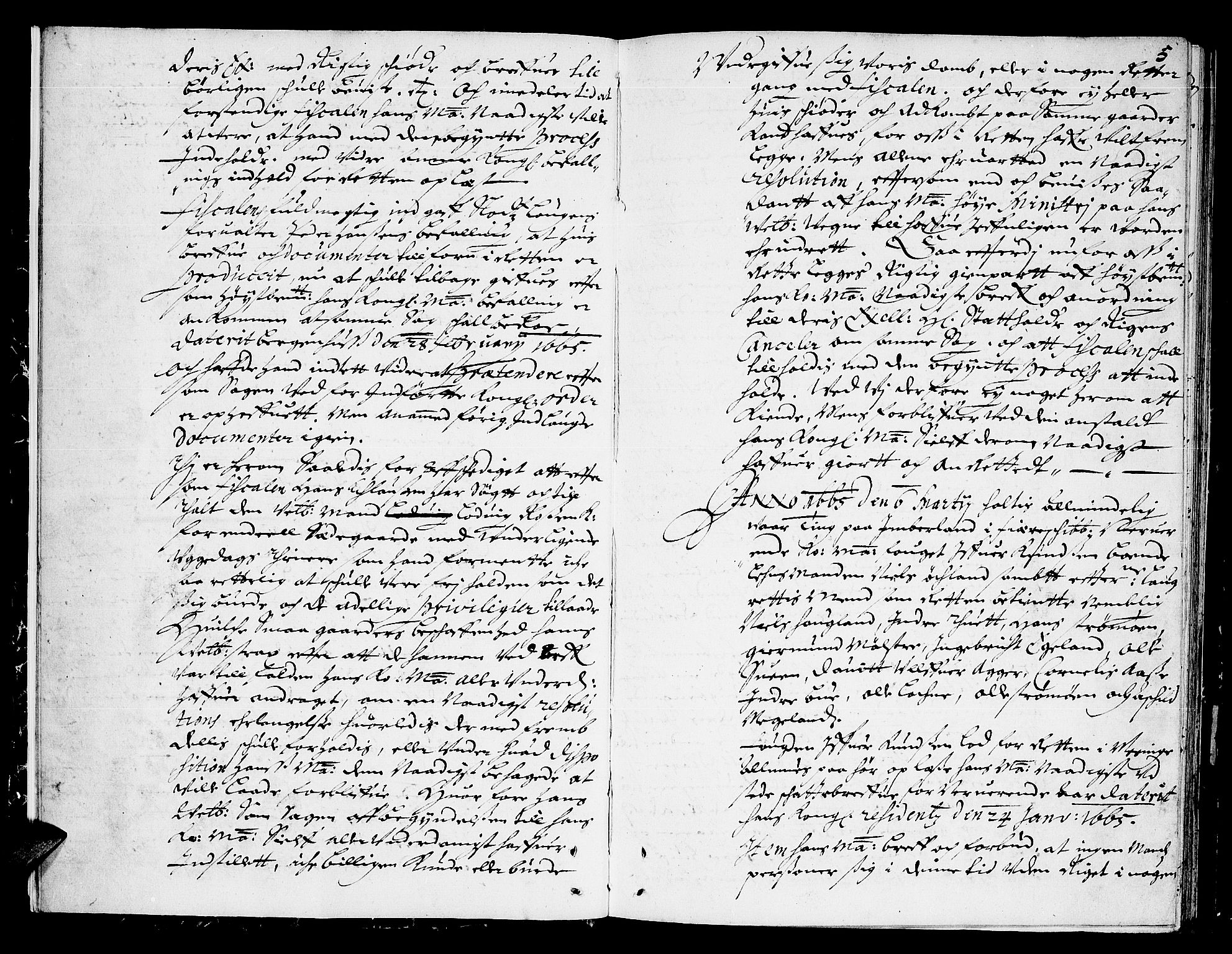 Sunnhordland sorenskrivar, AV/SAB-A-2401/1/F/Faa/L0012: Tingbøker, 1665, p. 4b-5a