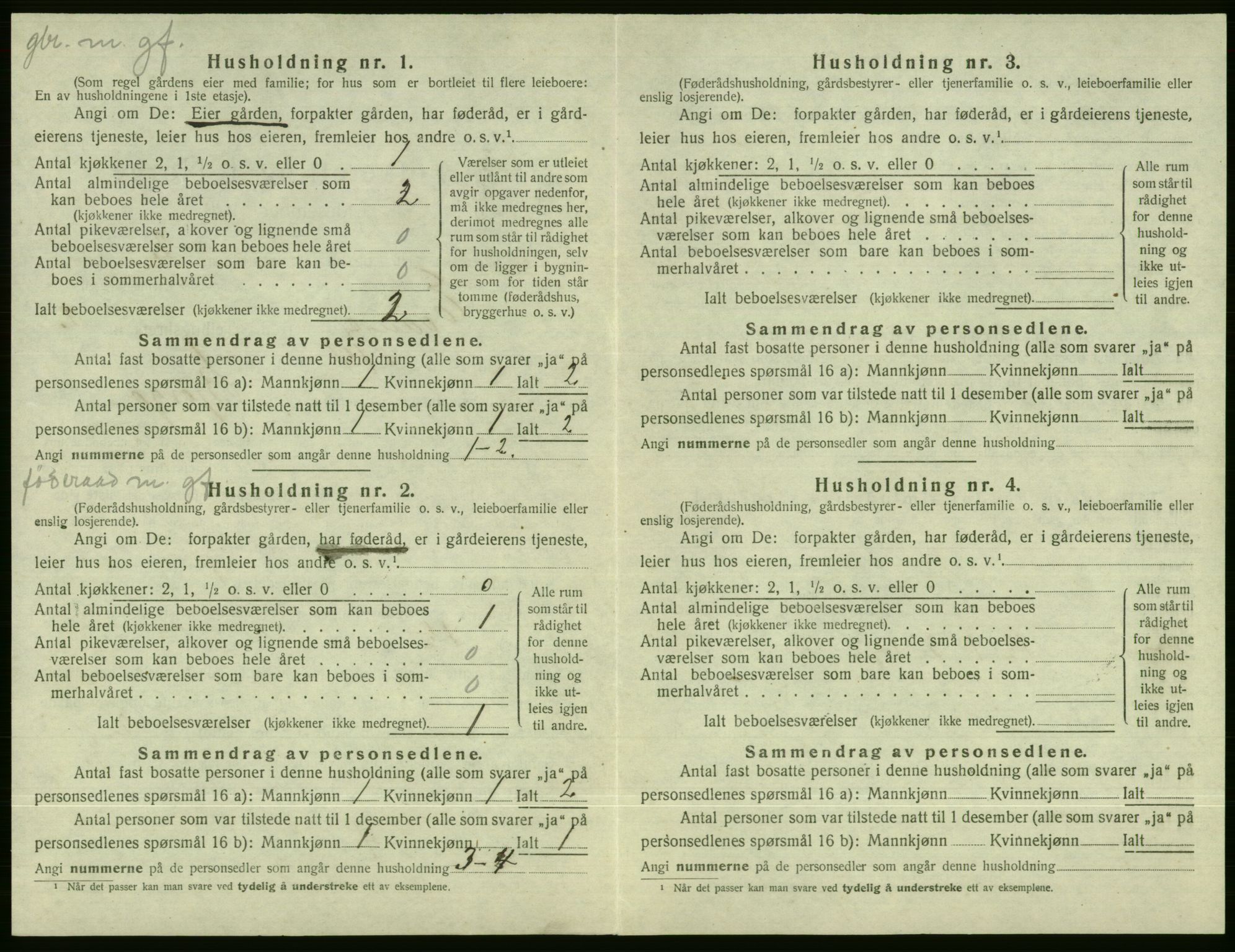 SAB, 1920 census for Evanger, 1920, p. 106