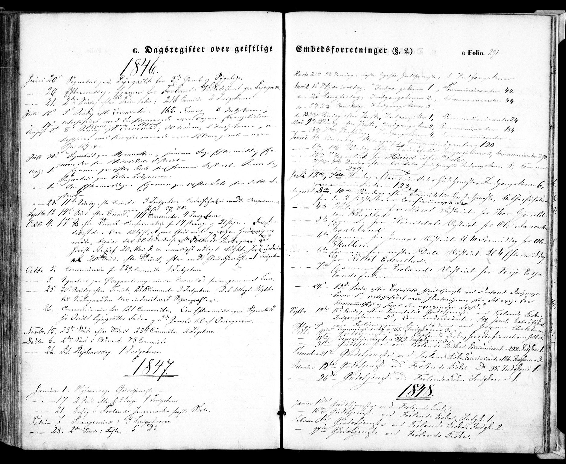 Froland sokneprestkontor, SAK/1111-0013/F/Fa/L0002: Parish register (official) no. A 2, 1845-1863, p. 291