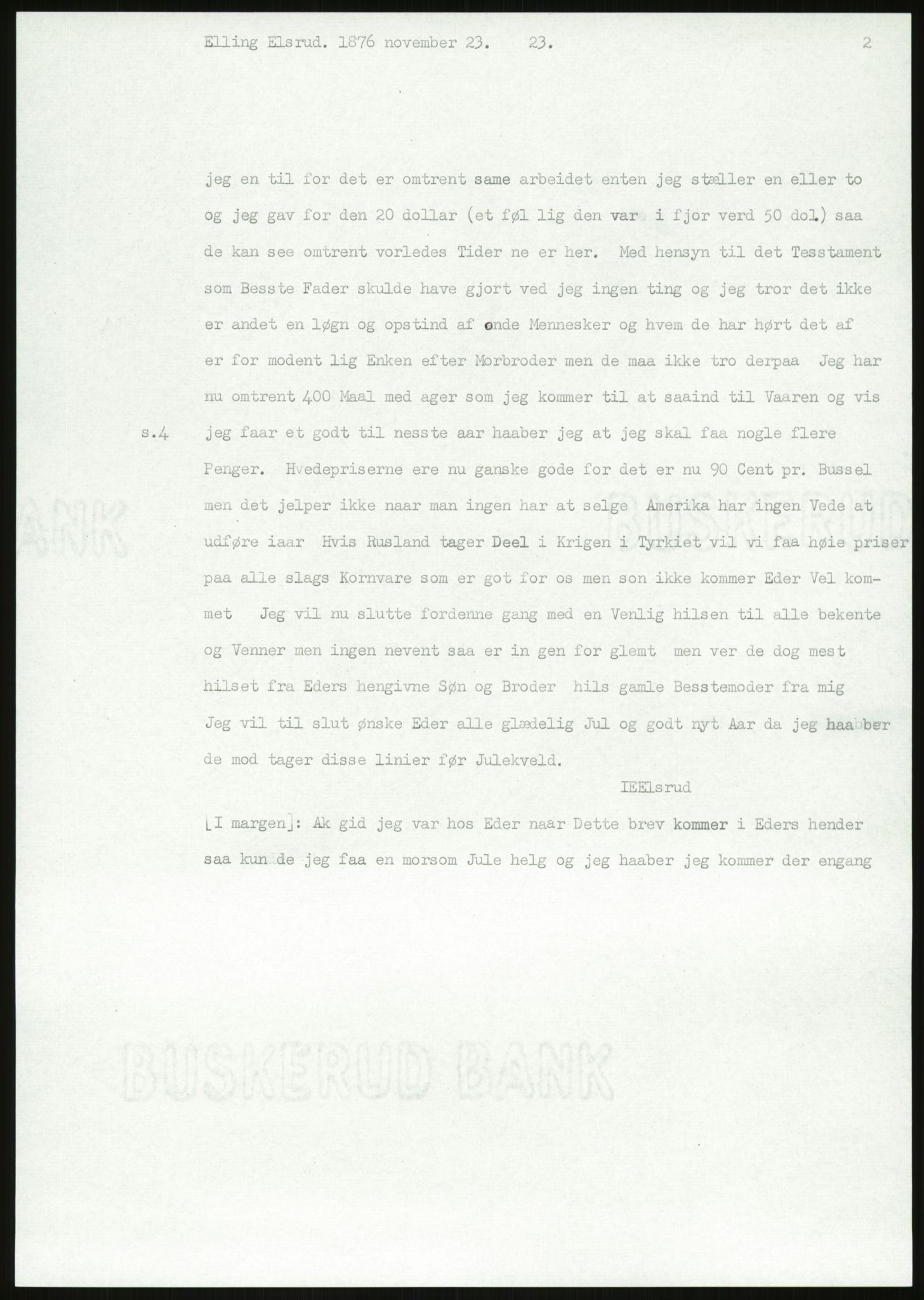 Samlinger til kildeutgivelse, Amerikabrevene, AV/RA-EA-4057/F/L0018: Innlån fra Buskerud: Elsrud, 1838-1914, p. 567