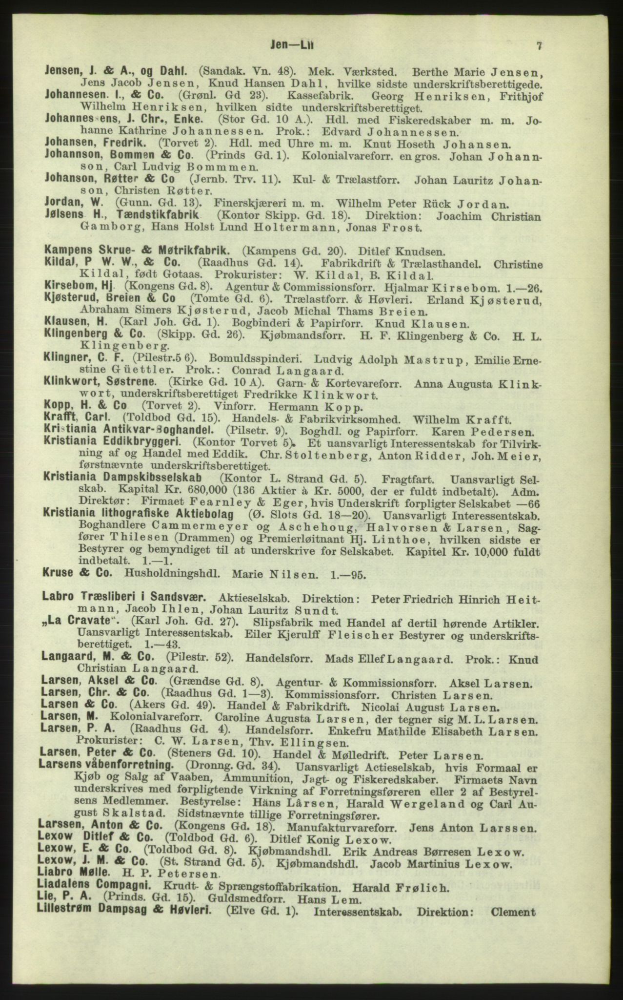 Kristiania/Oslo adressebok, PUBL/-, 1884, p. 7