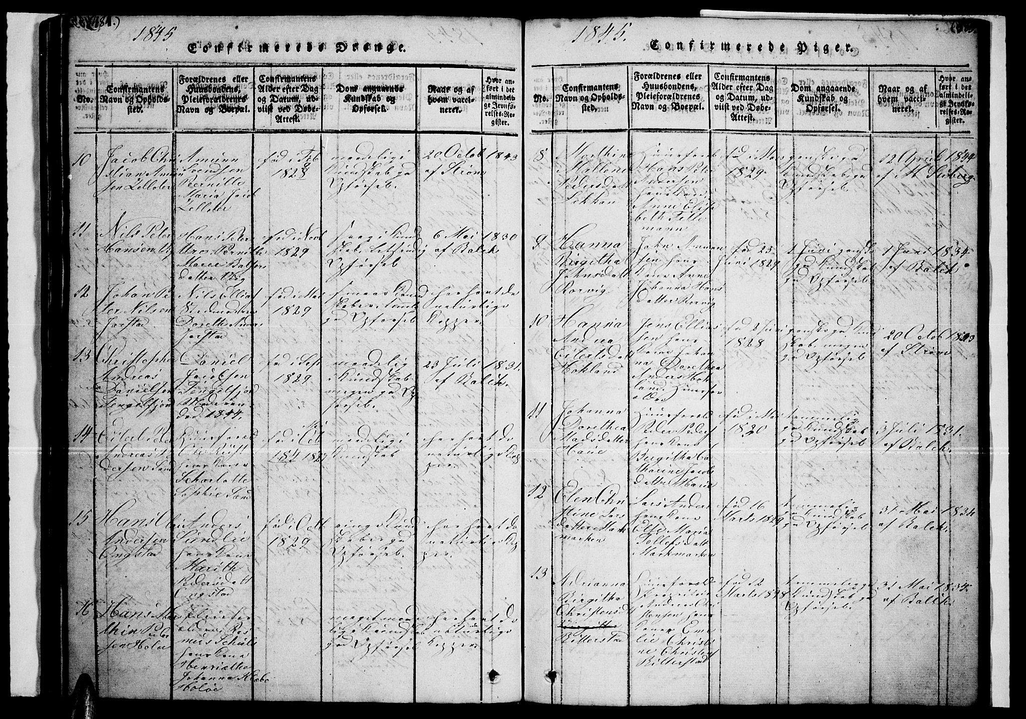 Ministerialprotokoller, klokkerbøker og fødselsregistre - Nordland, AV/SAT-A-1459/888/L1263: Parish register (copy) no. 888C02 /1, 1820-1850, p. 484-485