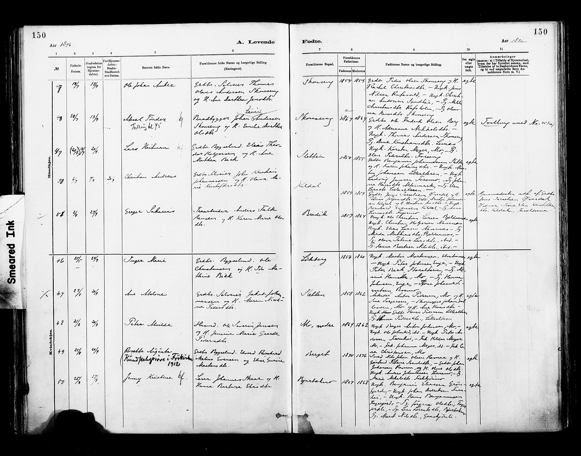 Ministerialprotokoller, klokkerbøker og fødselsregistre - Nordland, AV/SAT-A-1459/827/L0400: Parish register (official) no. 827A12, 1883-1903, p. 150