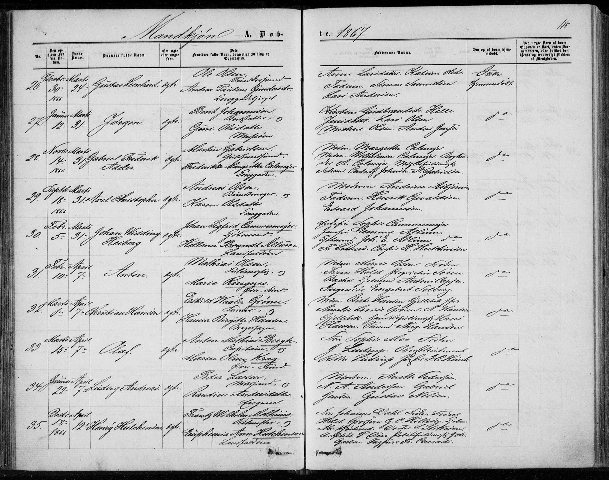 Bragernes kirkebøker, AV/SAKO-A-6/F/Fb/L0003: Parish register (official) no. II 3, 1860-1868, p. 115