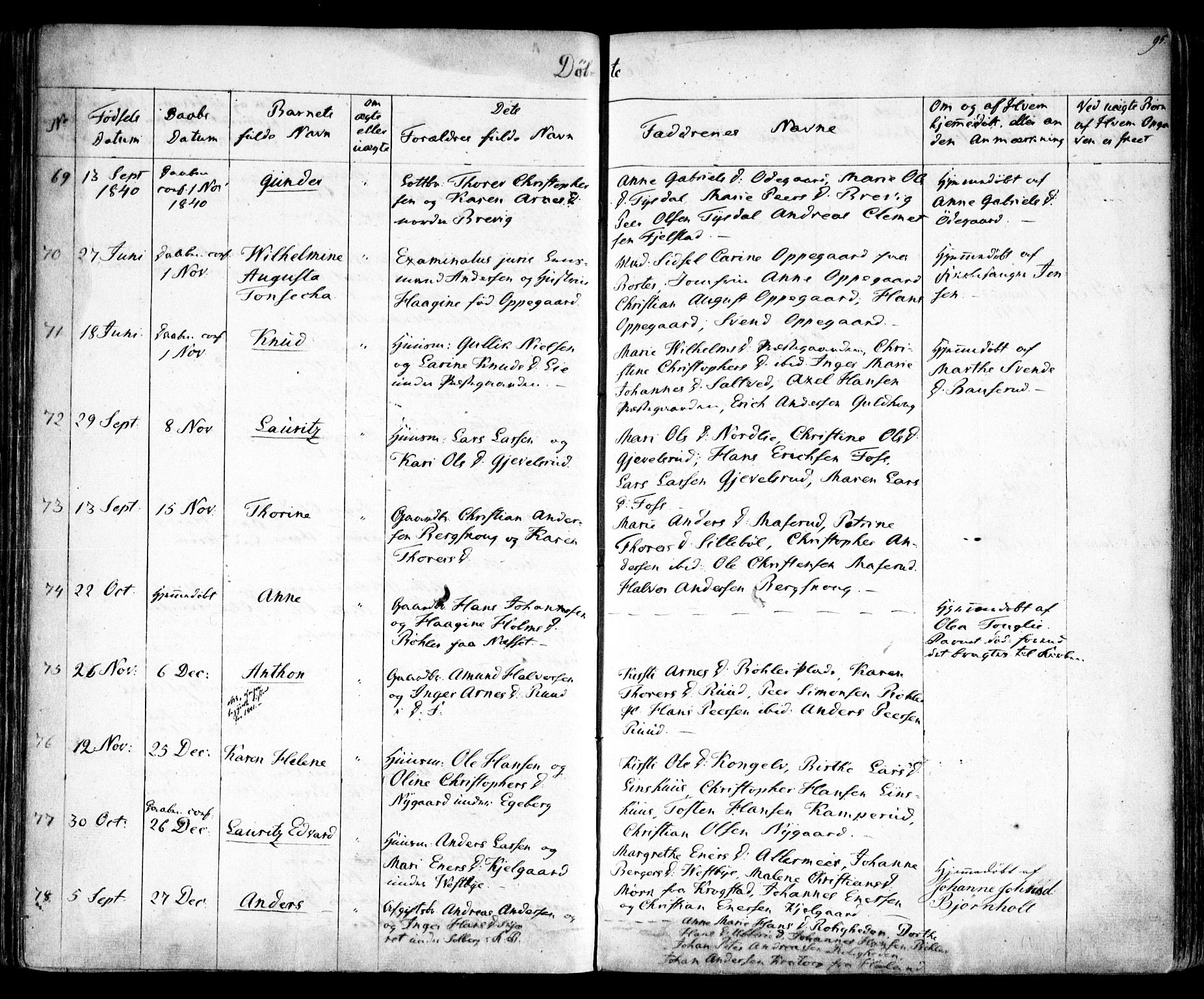 Enebakk prestekontor Kirkebøker, SAO/A-10171c/F/Fa/L0009: Parish register (official) no. I 9, 1832-1861, p. 95