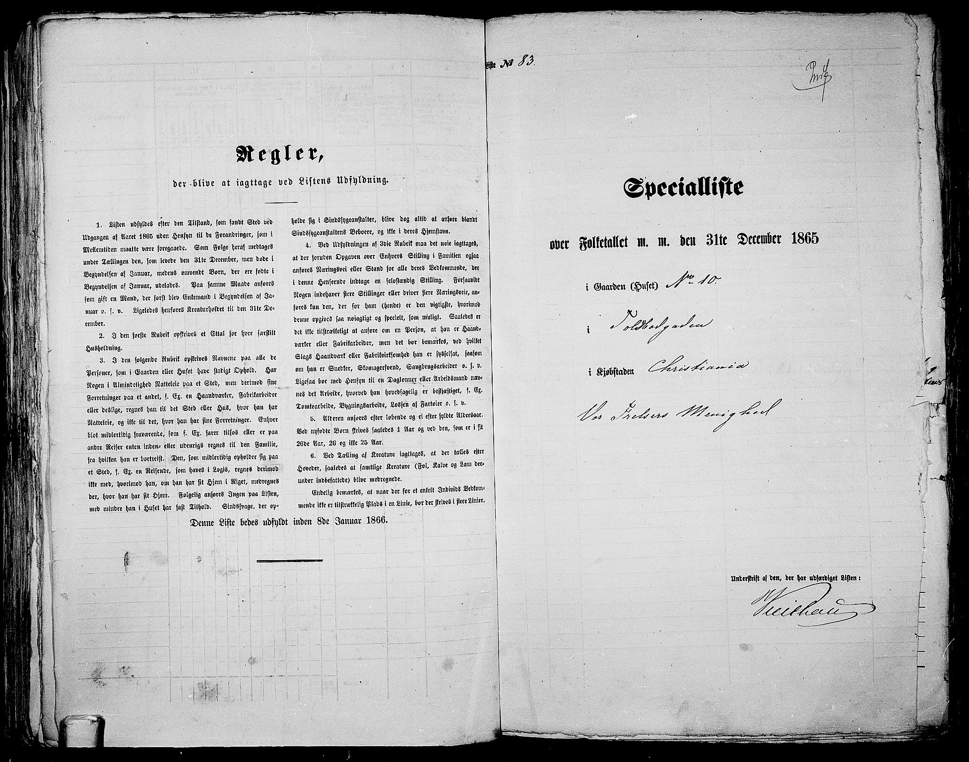 RA, 1865 census for Kristiania, 1865, p. 313