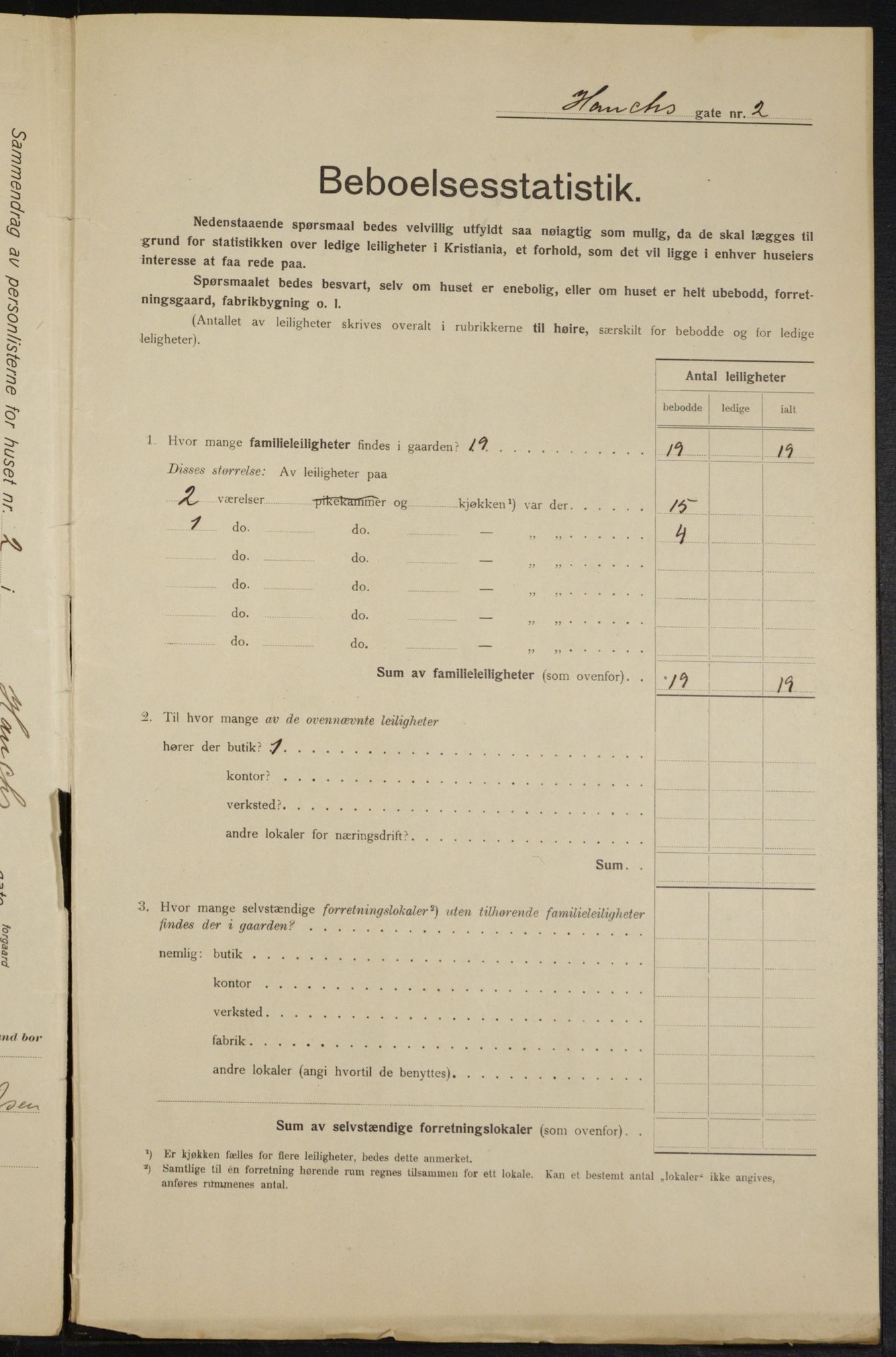 OBA, Municipal Census 1915 for Kristiania, 1915, p. 34664