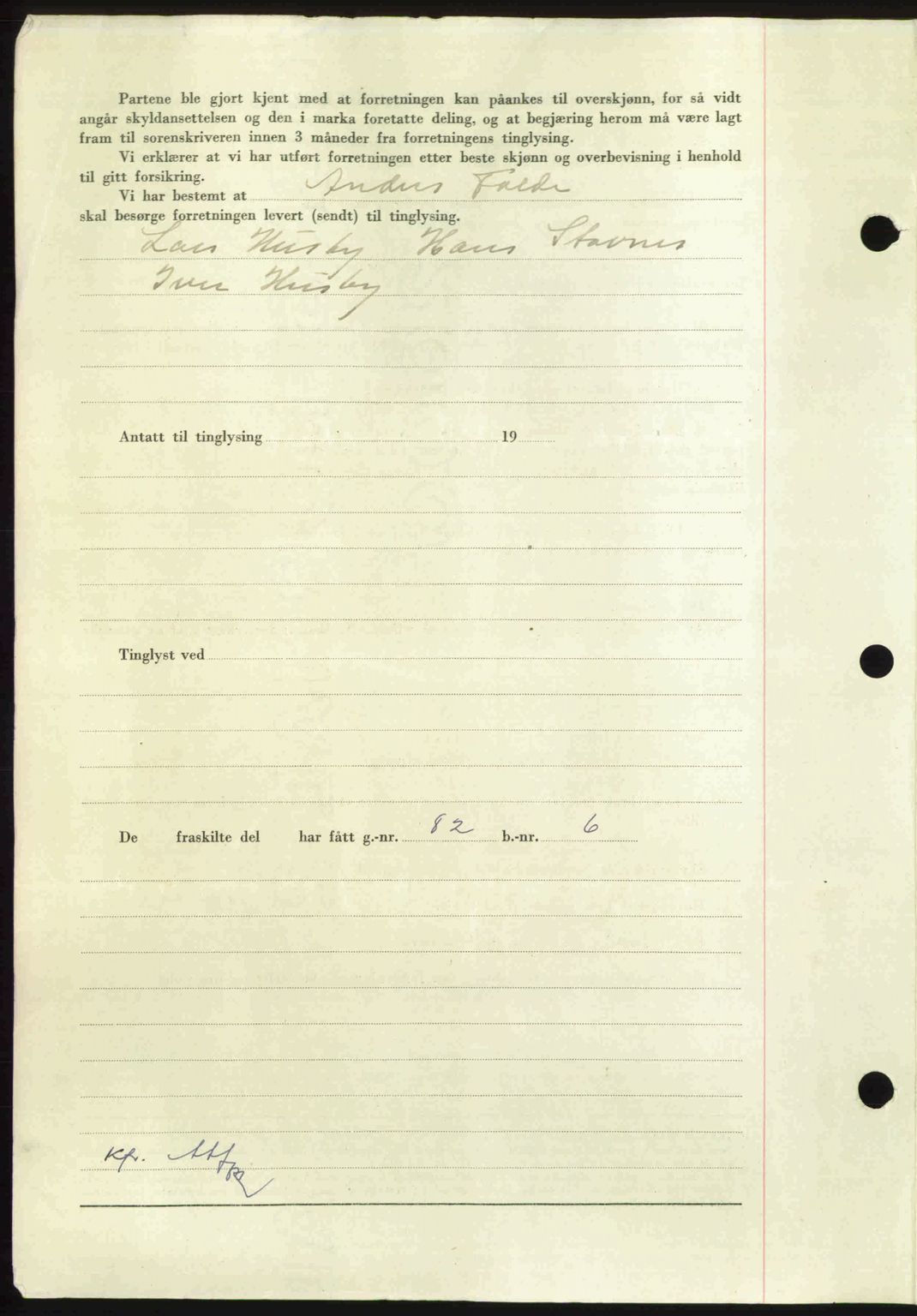 Nordmøre sorenskriveri, AV/SAT-A-4132/1/2/2Ca: Mortgage book no. A110, 1948-1949, Diary no: : 663/1949