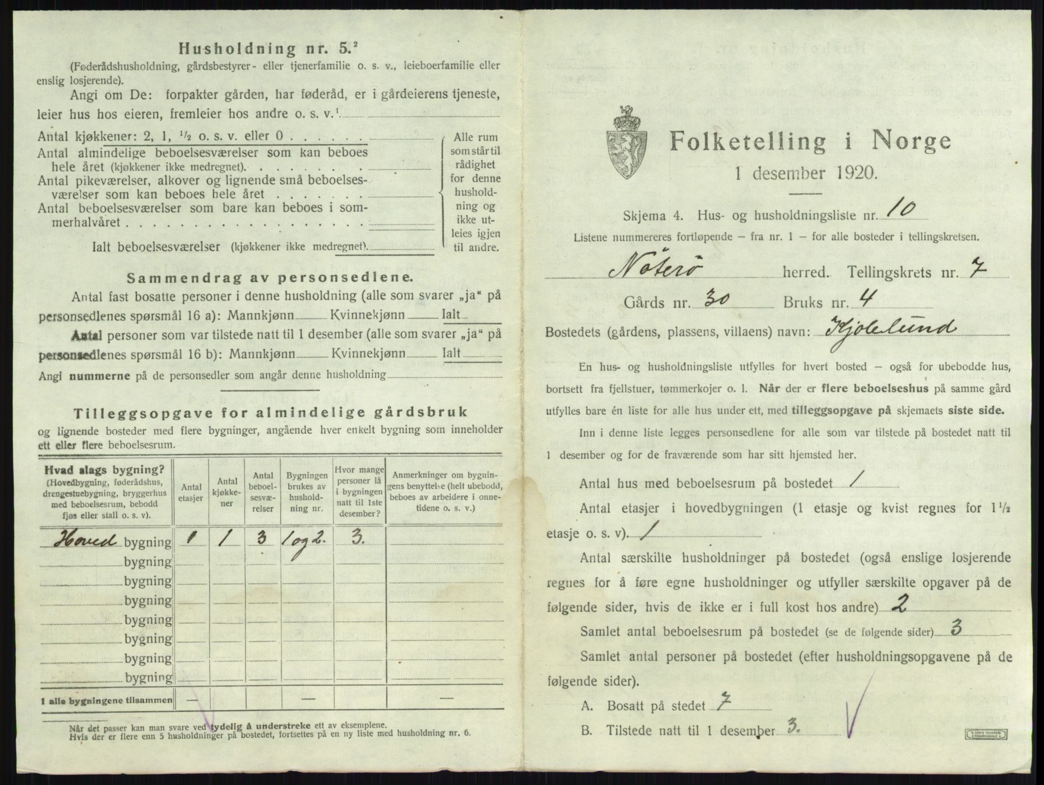 SAKO, 1920 census for Nøtterøy, 1920, p. 1340