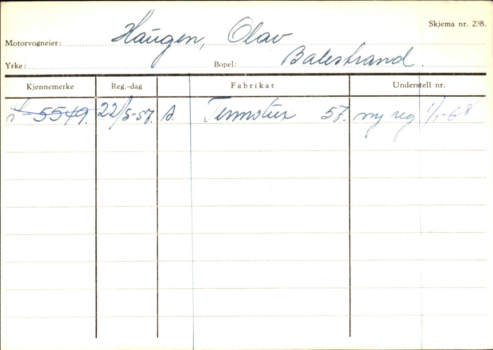 Statens vegvesen, Sogn og Fjordane vegkontor, SAB/A-5301/4/F/L0132: Eigarregister Askvoll A-Å. Balestrand A-Å, 1945-1975, p. 1834