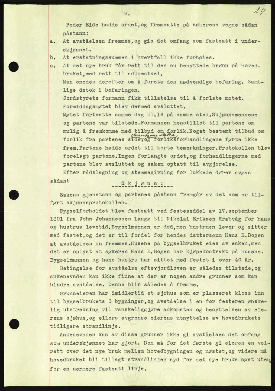 Nordmøre sorenskriveri, SAT/A-4132/1/2/2Ca: Mortgage book no. A86, 1939-1939, Diary no: : 805/1939