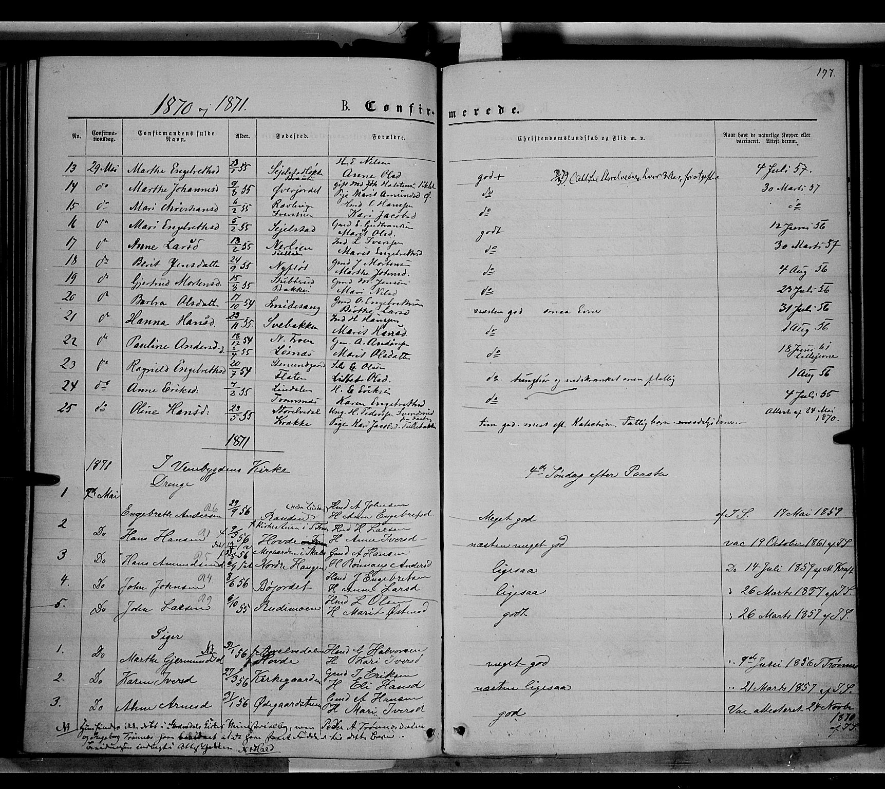 Ringebu prestekontor, AV/SAH-PREST-082/H/Ha/Haa/L0007: Parish register (official) no. 7, 1860-1877, p. 197